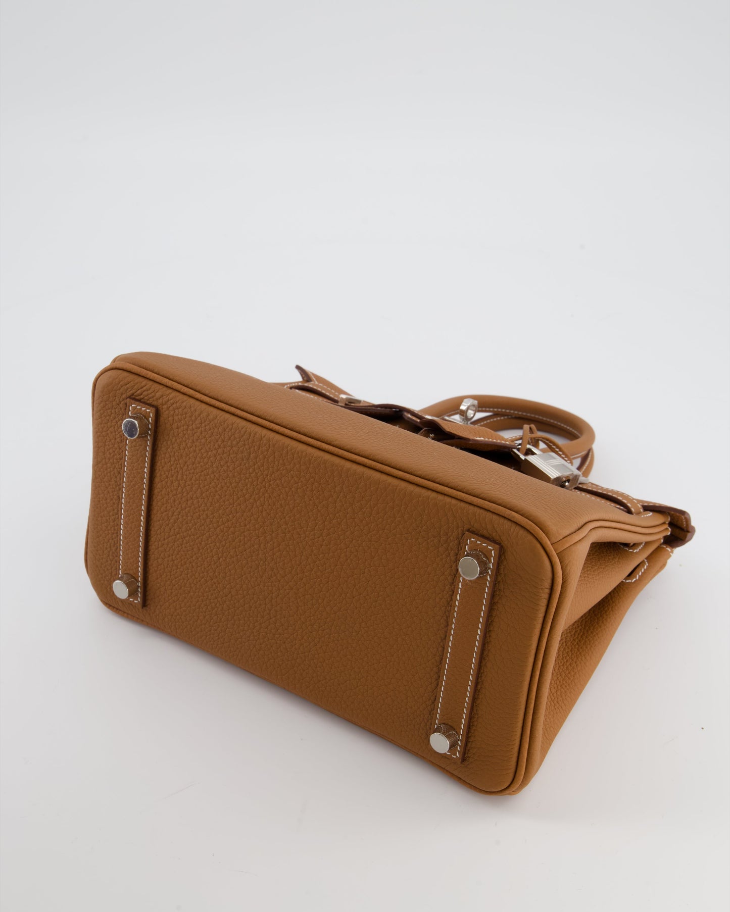 *HOT* Herm�s Birkin 25 Retourne Bag in Gold Togo Leather with Palladium Hardware