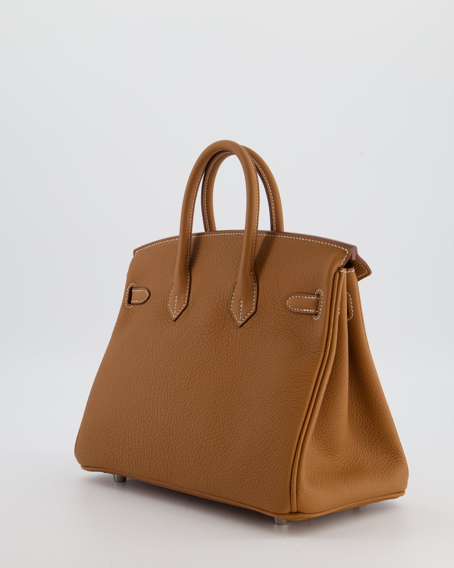 *HOT* Herm�s Birkin 25 Retourne Bag in Gold Togo Leather with Palladium Hardware