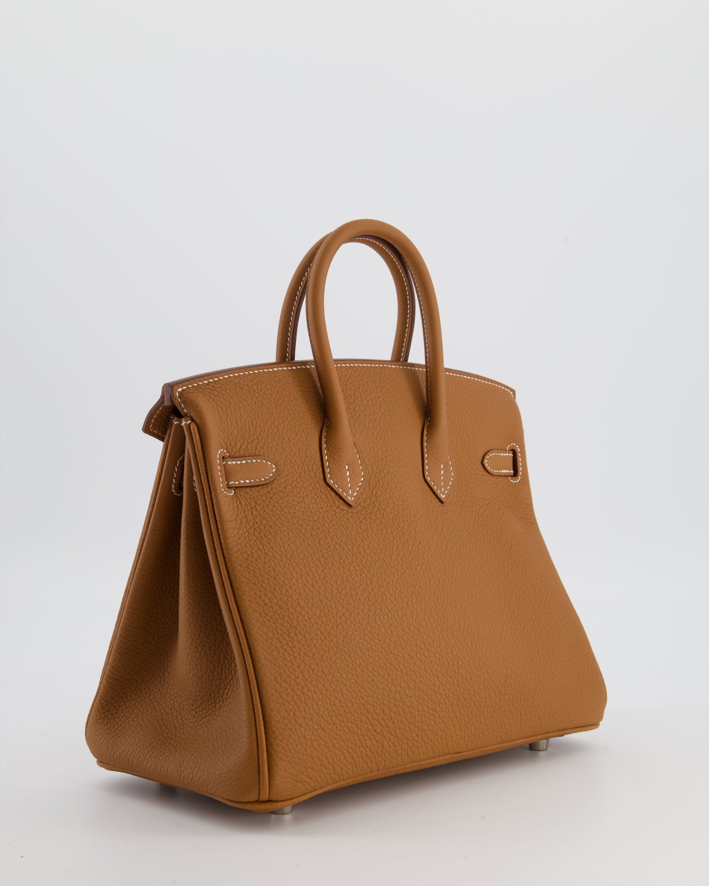 *HOT* Herm�s Birkin 25 Retourne Bag in Gold Togo Leather with Palladium Hardware