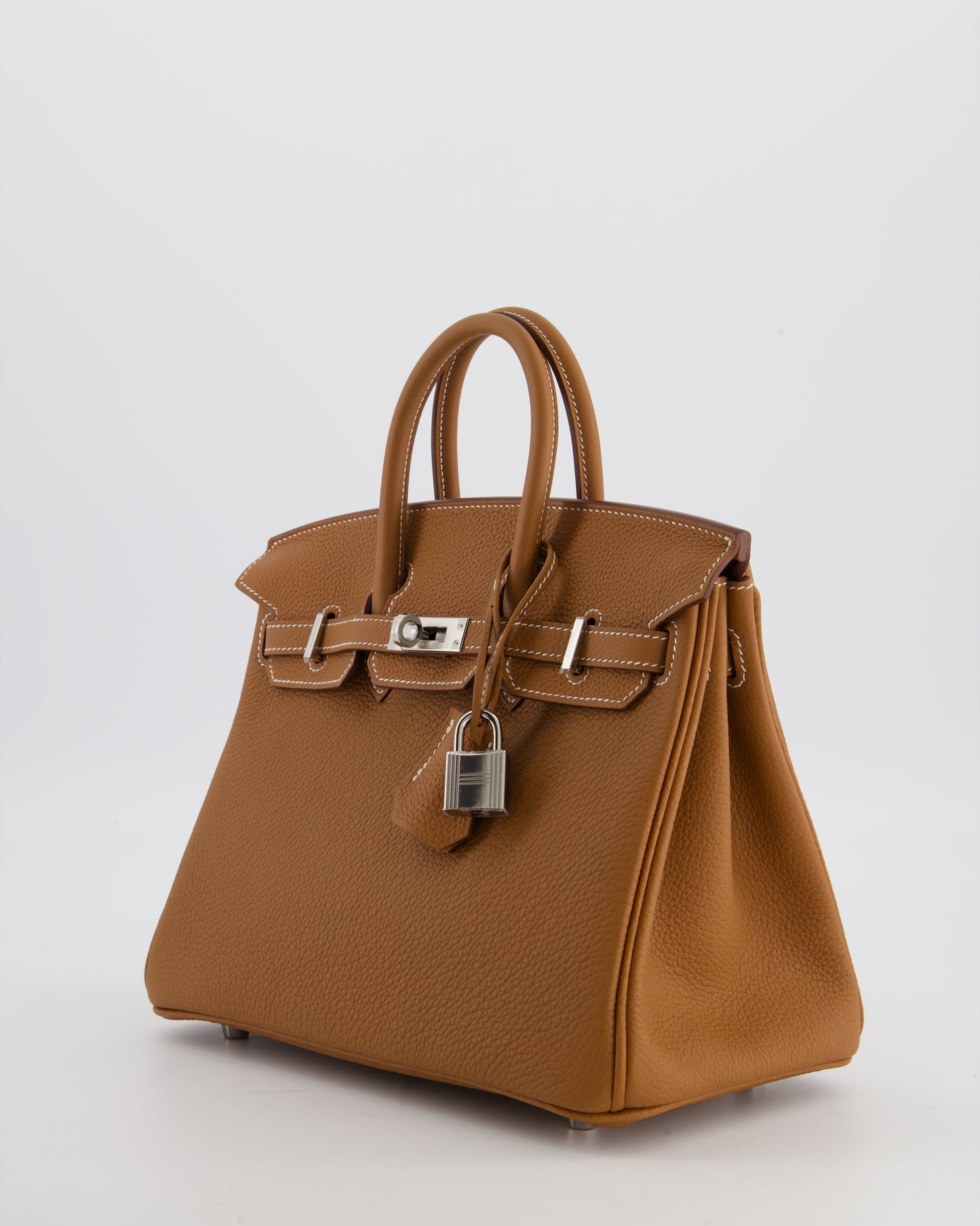 *HOT* Herm�s Birkin 25 Retourne Bag in Gold Togo Leather with Palladium Hardware
