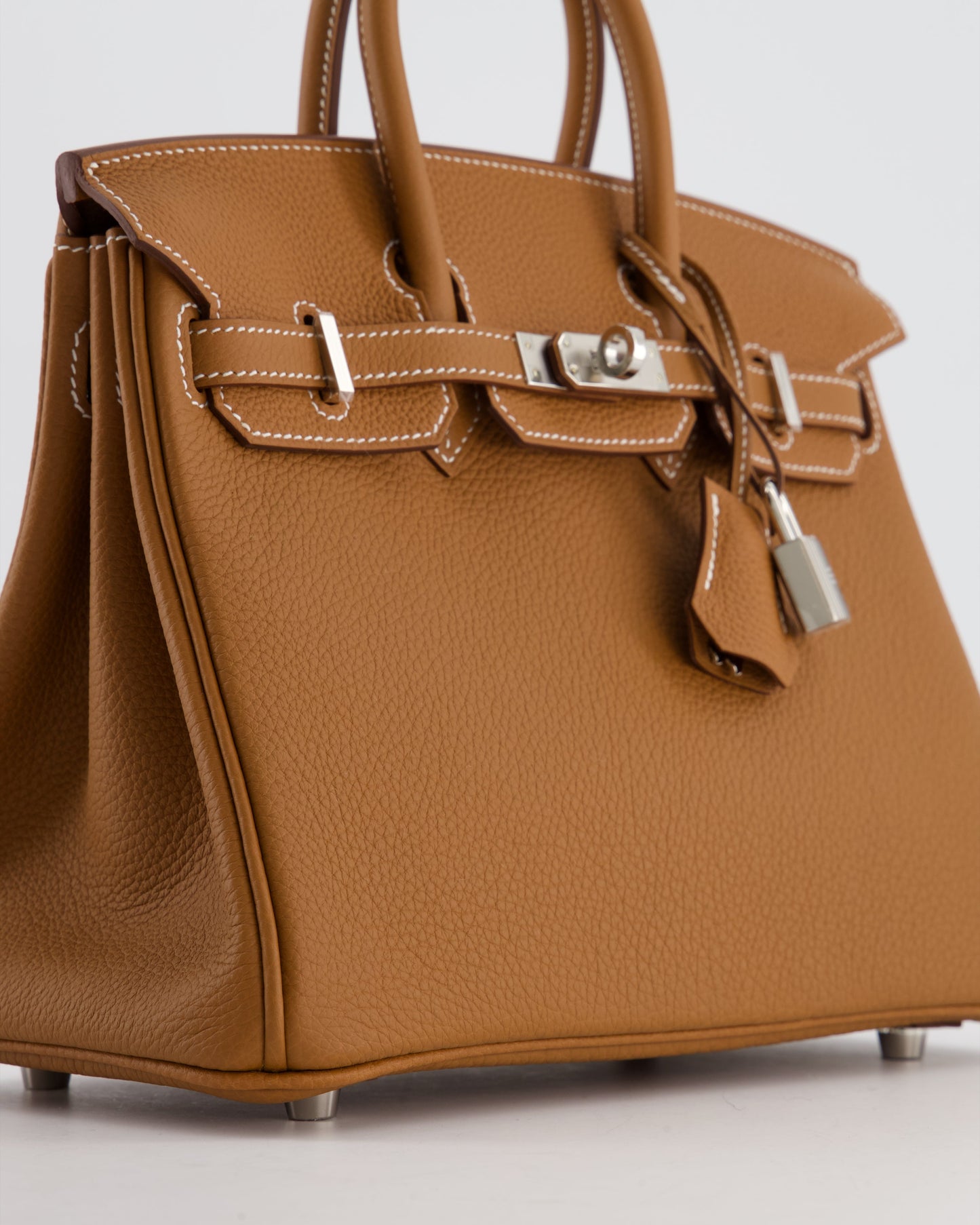 *HOT* Herm�s Birkin 25 Retourne Bag in Gold Togo Leather with Palladium Hardware