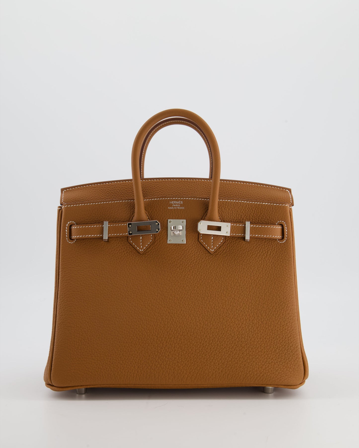 *HOT* Herm�s Birkin 25 Retourne Bag in Gold Togo Leather with Palladium Hardware