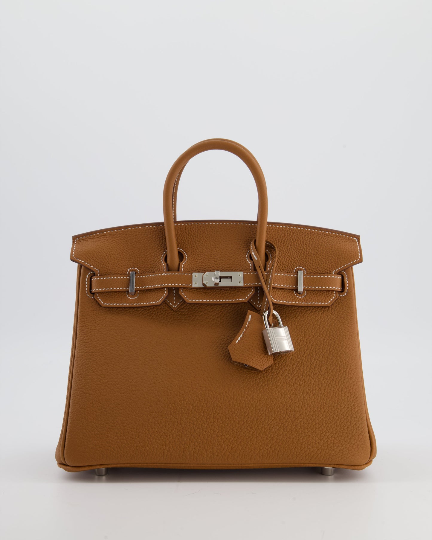 *HOT* Herm�s Birkin 25 Retourne Bag in Gold Togo Leather with Palladium Hardware