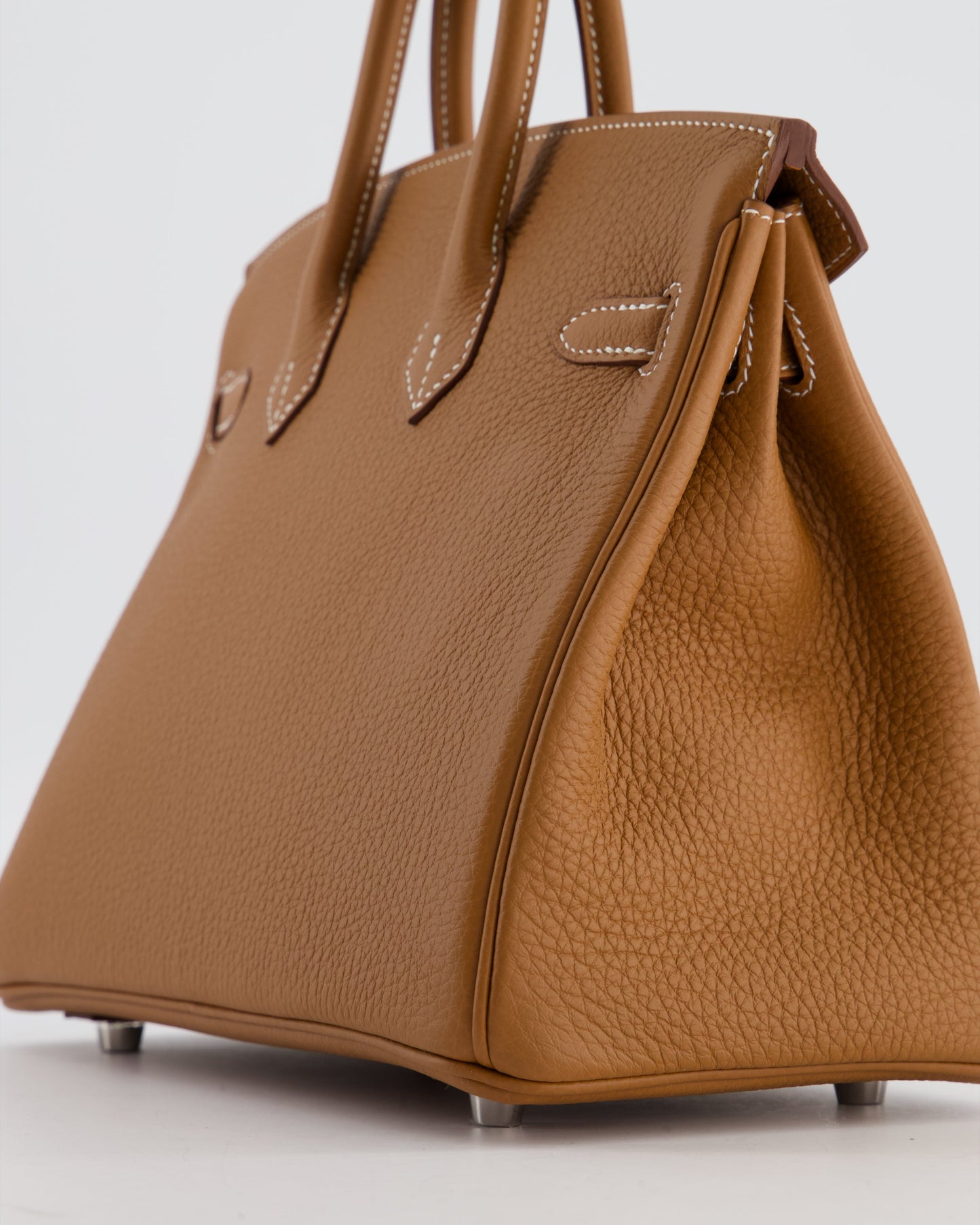 *HOT* Herm�s Birkin 25 Retourne Bag in Gold Togo Leather with Palladium Hardware