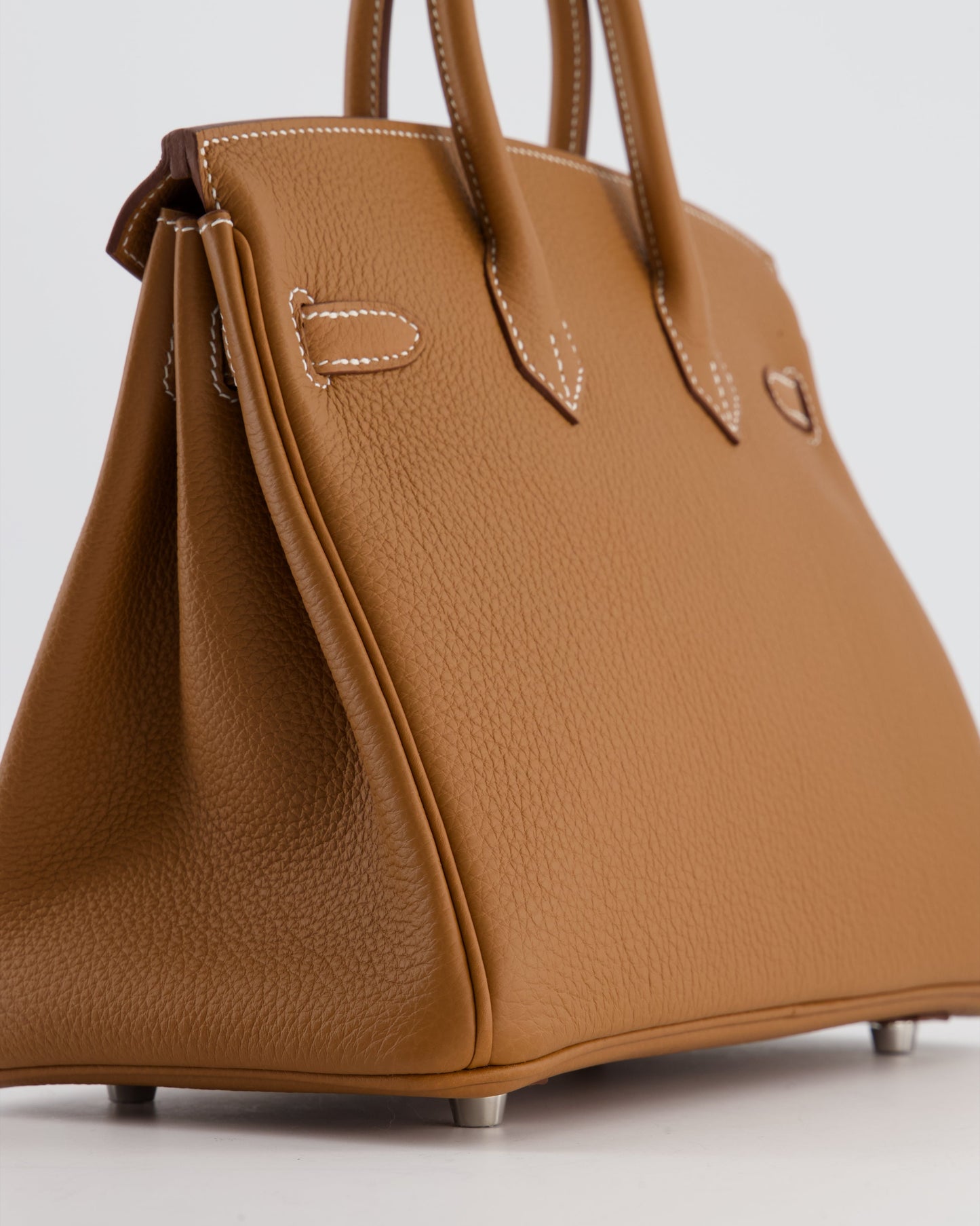 *HOT* Herm�s Birkin 25 Retourne Bag in Gold Togo Leather with Palladium Hardware
