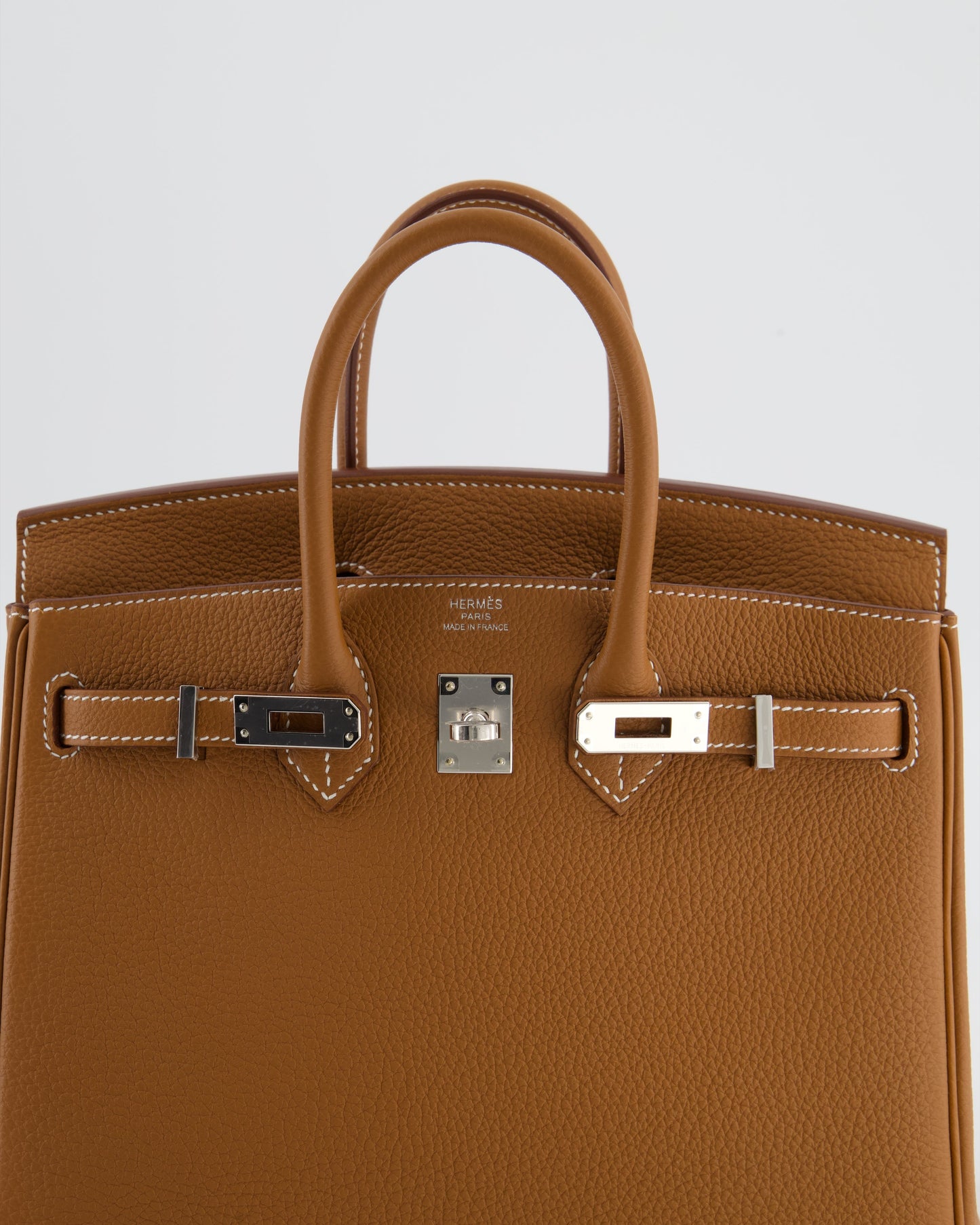 *HOT* Herm�s Birkin 25 Retourne Bag in Gold Togo Leather with Palladium Hardware
