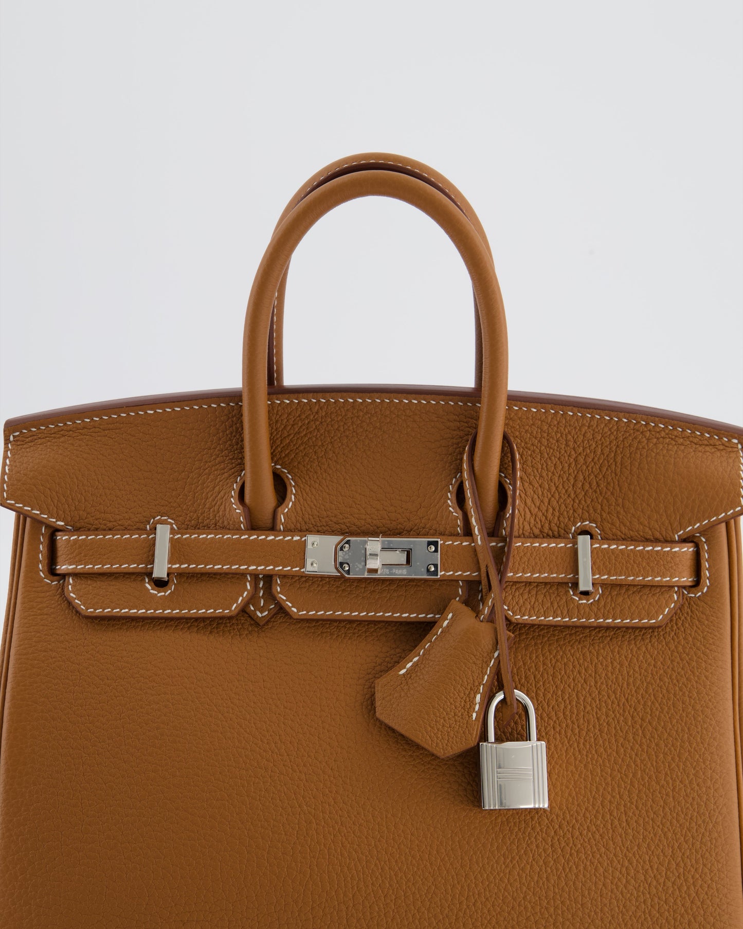 *HOT* Herm�s Birkin 25 Retourne Bag in Gold Togo Leather with Palladium Hardware