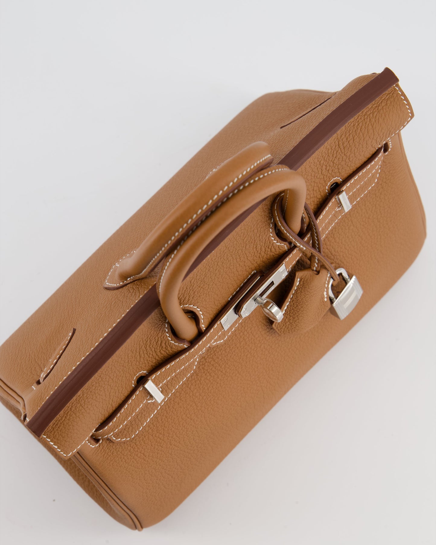*HOT* Herm�s Birkin 25 Retourne Bag in Gold Togo Leather with Palladium Hardware