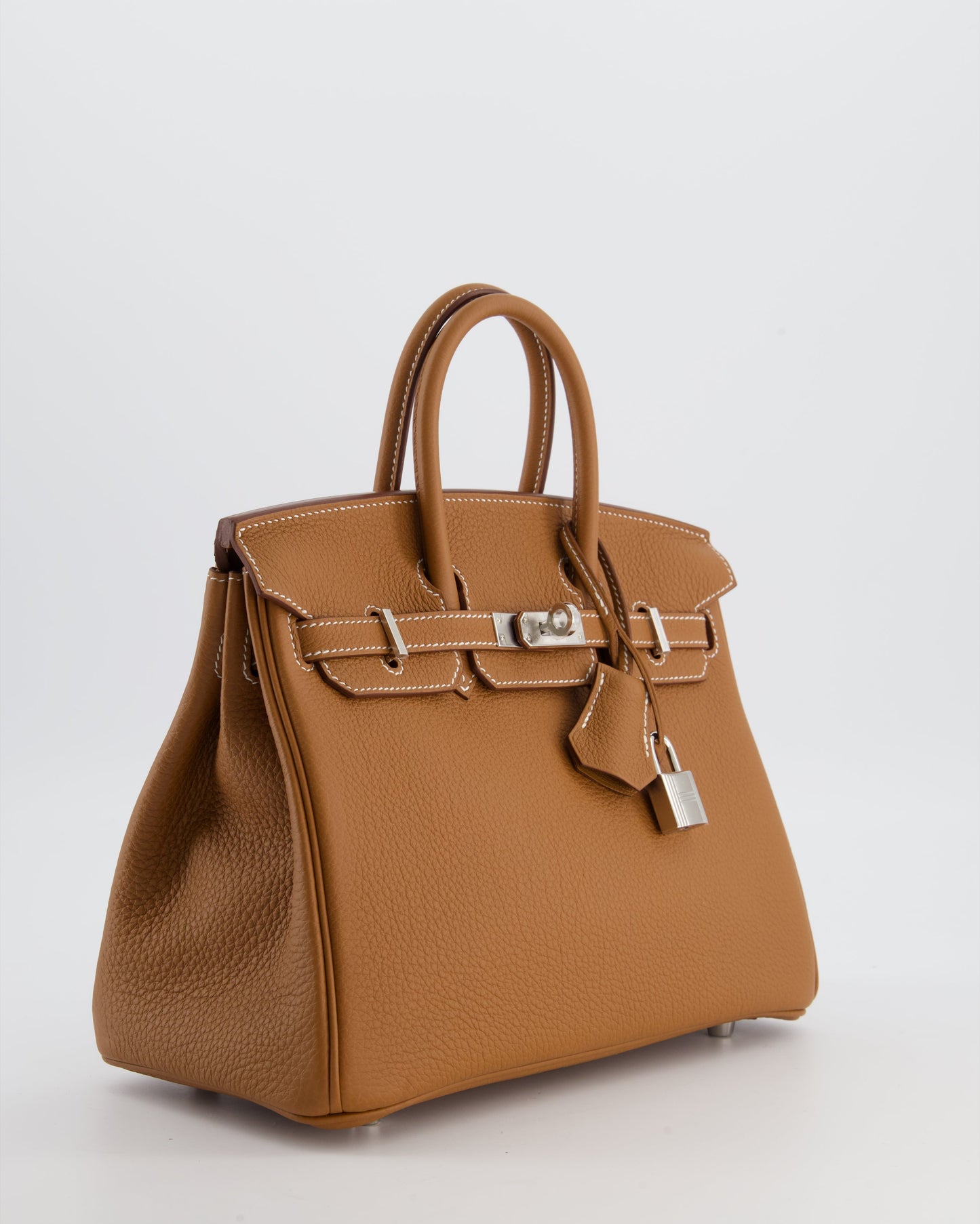 *HOT* Herm�s Birkin 25 Retourne Bag in Gold Togo Leather with Palladium Hardware