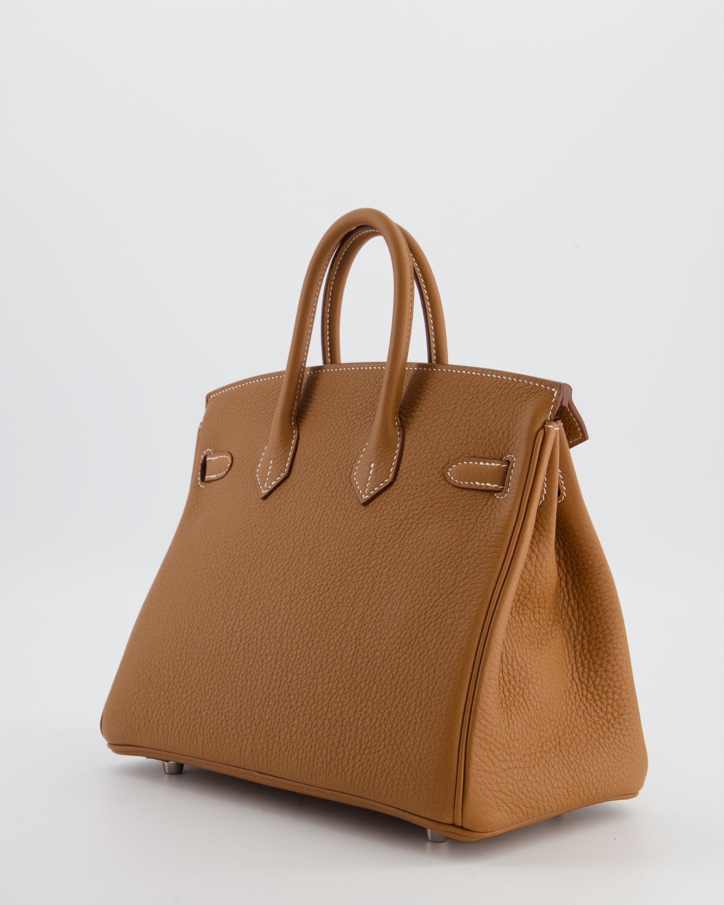 *HOT* Herm�s Birkin 25 Retourne Bag in Gold Togo Leather with Palladium Hardware