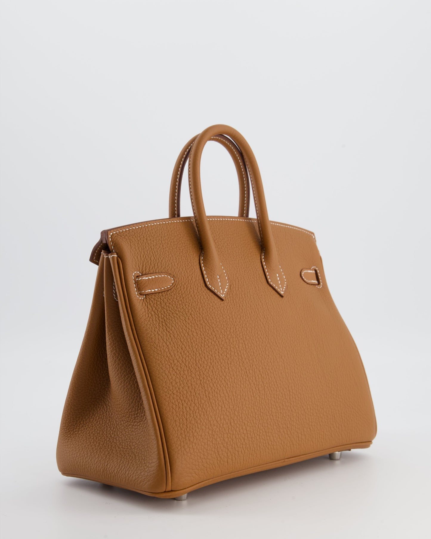 *HOT* Herm�s Birkin 25 Retourne Bag in Gold Togo Leather with Palladium Hardware