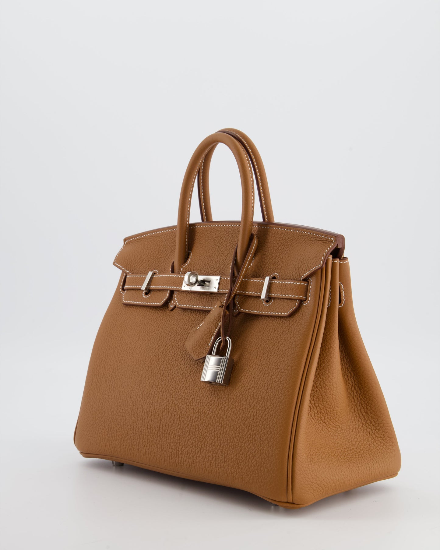 *HOT* Herm�s Birkin 25 Retourne Bag in Gold Togo Leather with Palladium Hardware