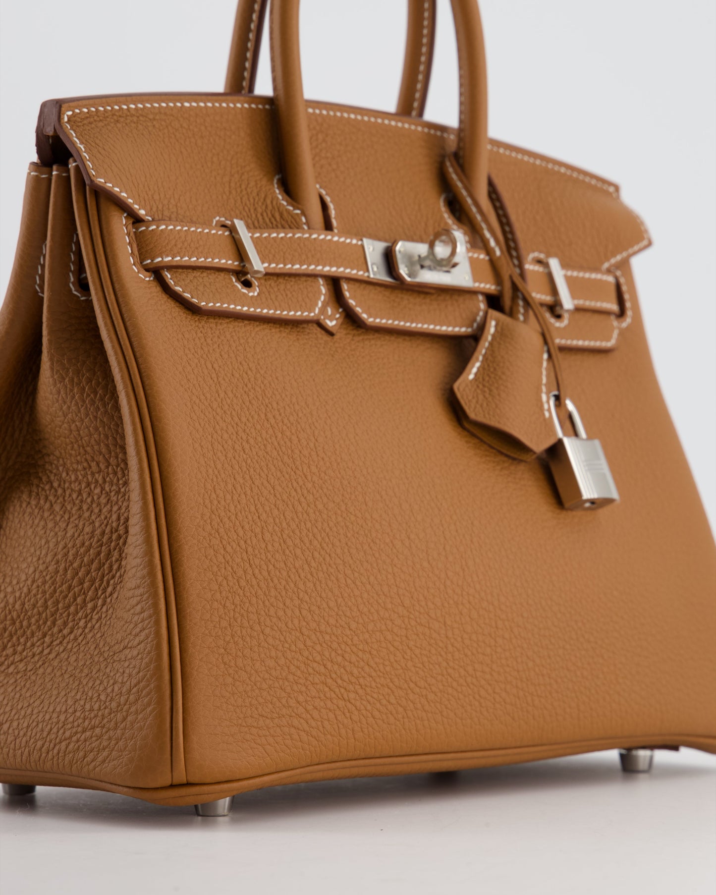 *HOT* Herm�s Birkin 25 Retourne Bag in Gold Togo Leather with Palladium Hardware