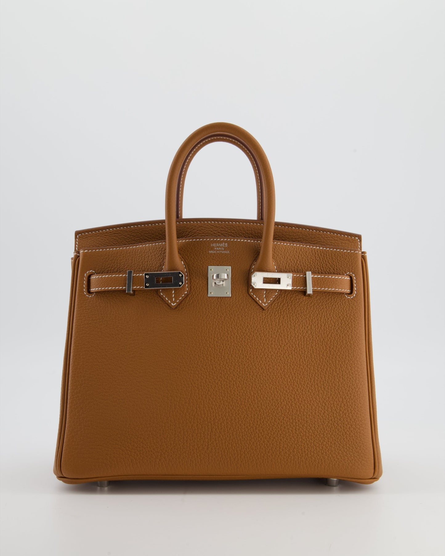 *HOT* Herm�s Birkin 25 Retourne Bag in Gold Togo Leather with Palladium Hardware
