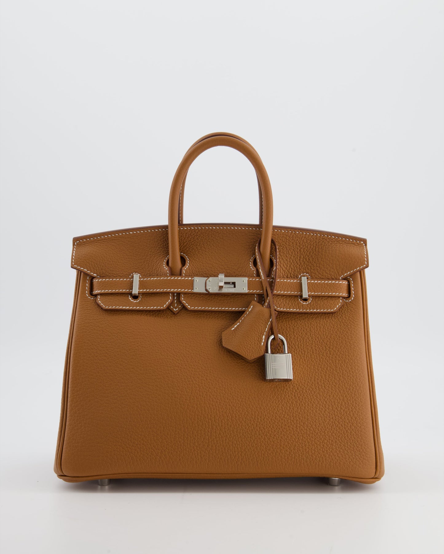 *HOT* Herm�s Birkin 25 Retourne Bag in Gold Togo Leather with Palladium Hardware