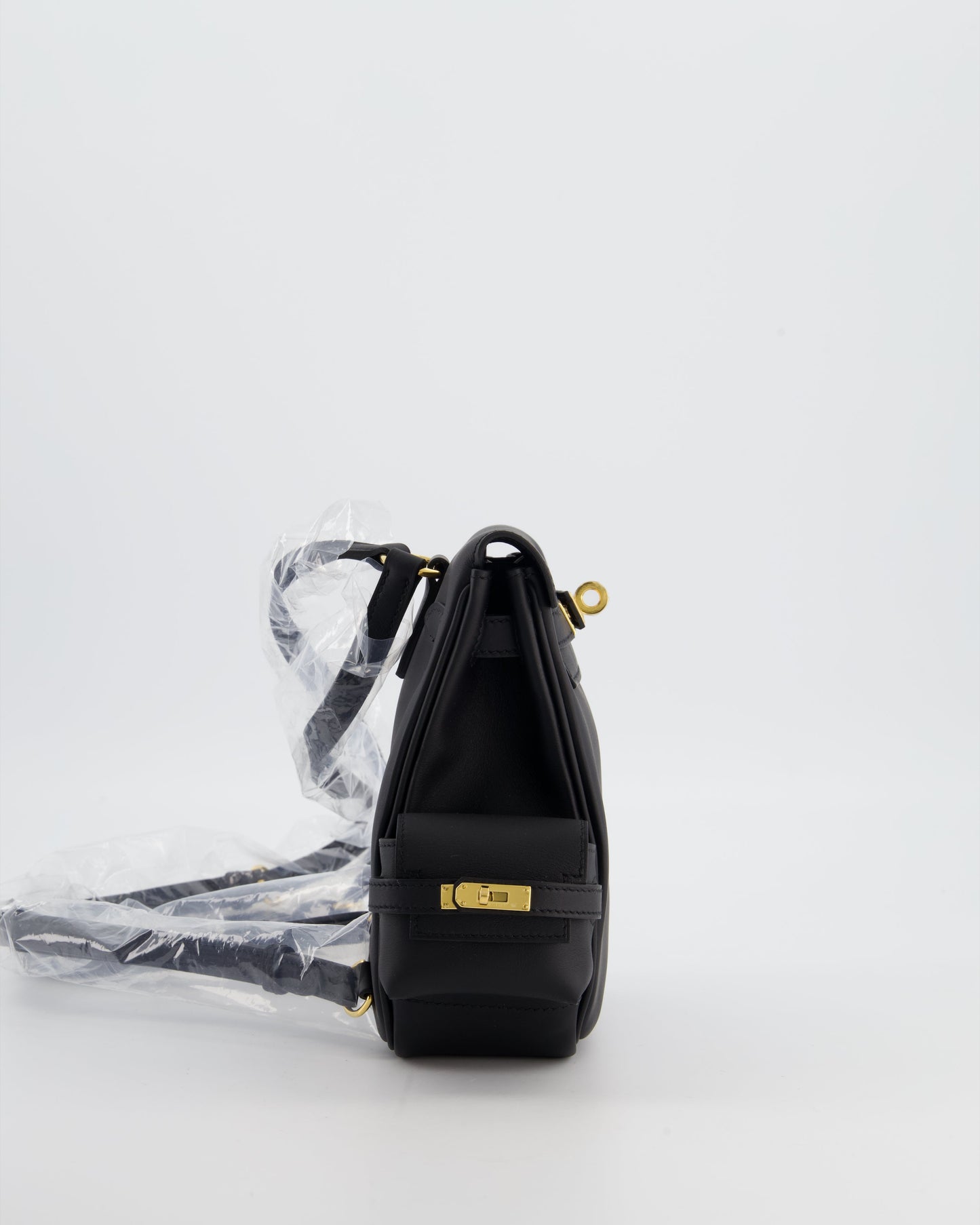 *RARE* Herm�s Kelly Jump Backpack Bag in Noir Swift Leather with Gold Hardware