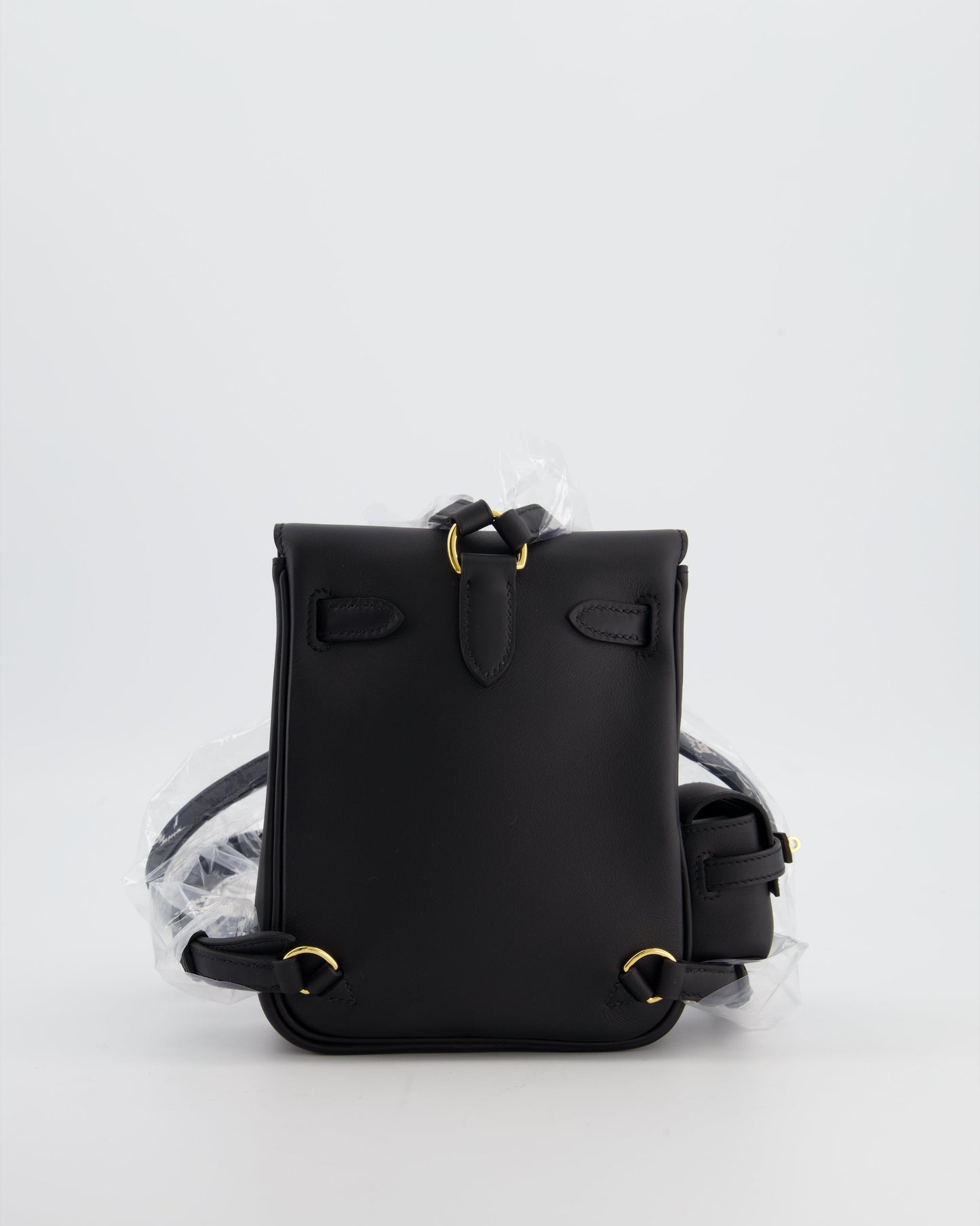 *RARE* Herm�s Kelly Jump Backpack Bag in Noir Swift Leather with Gold Hardware
