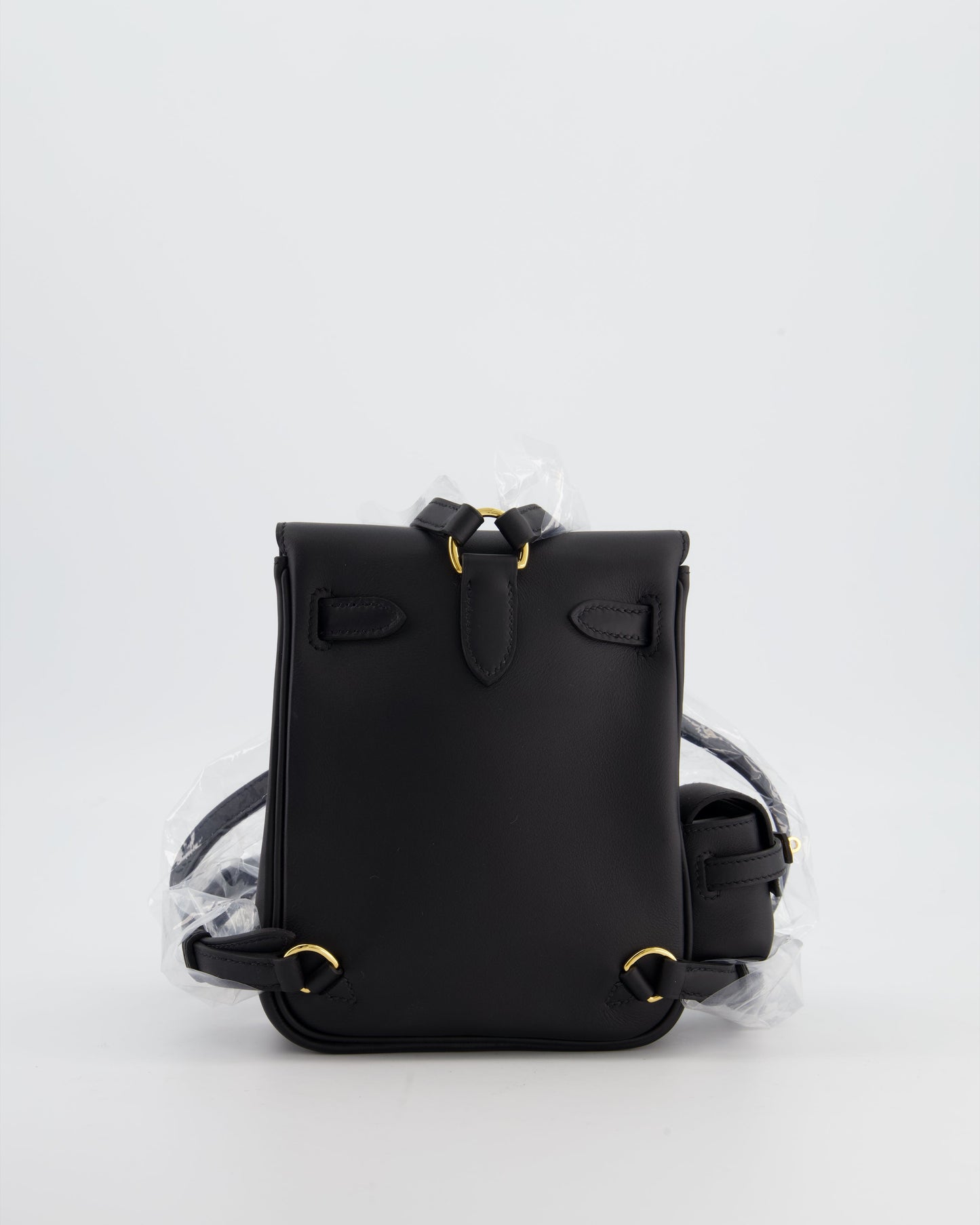 *RARE* Herm�s Kelly Jump Backpack Bag in Noir Swift Leather with Gold Hardware