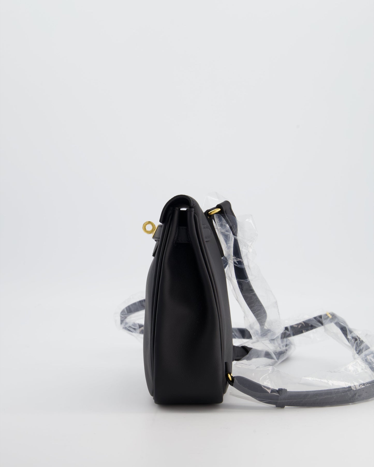 *RARE* Herm�s Kelly Jump Backpack Bag in Noir Swift Leather with Gold Hardware