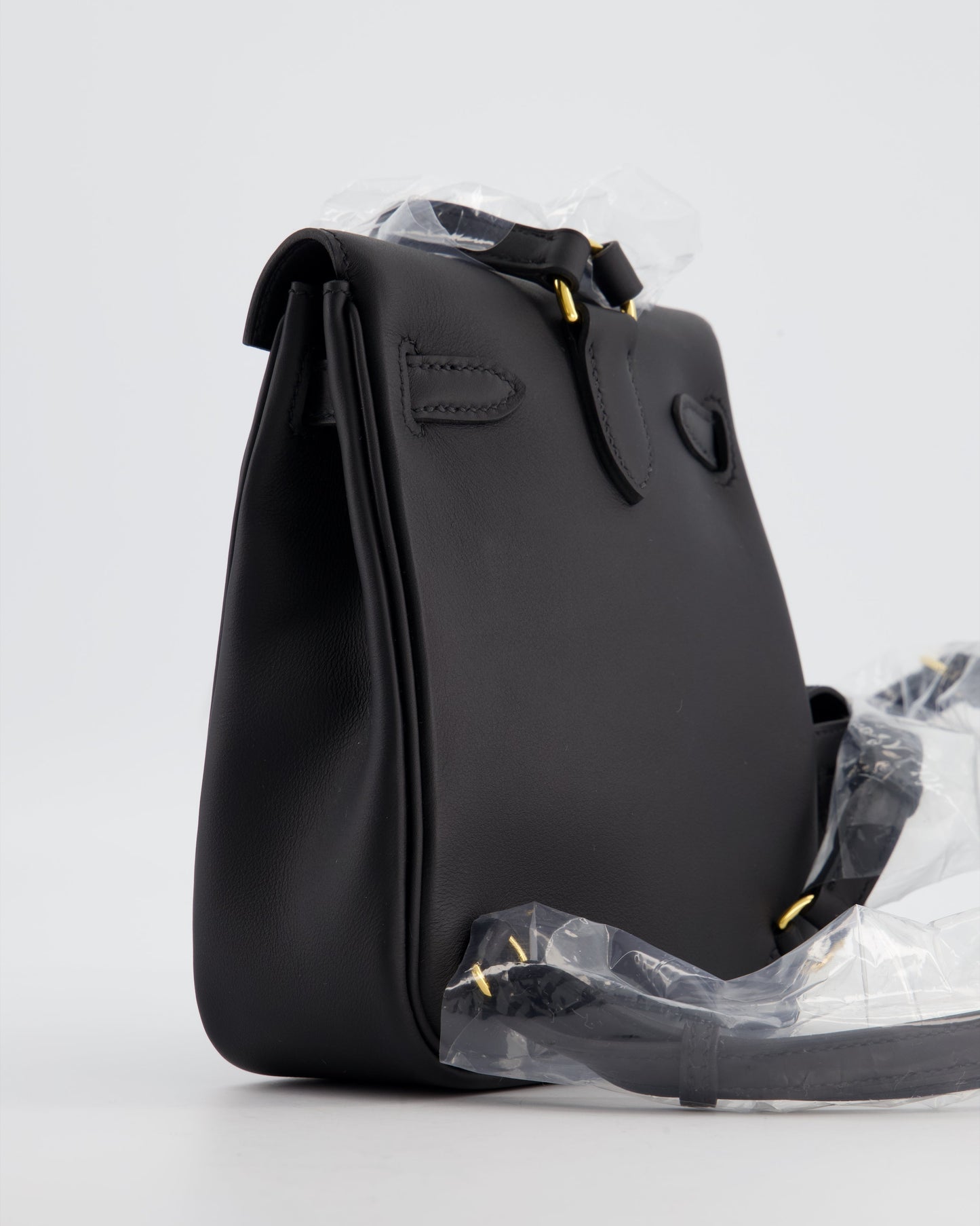 *RARE* Herm�s Kelly Jump Backpack Bag in Noir Swift Leather with Gold Hardware