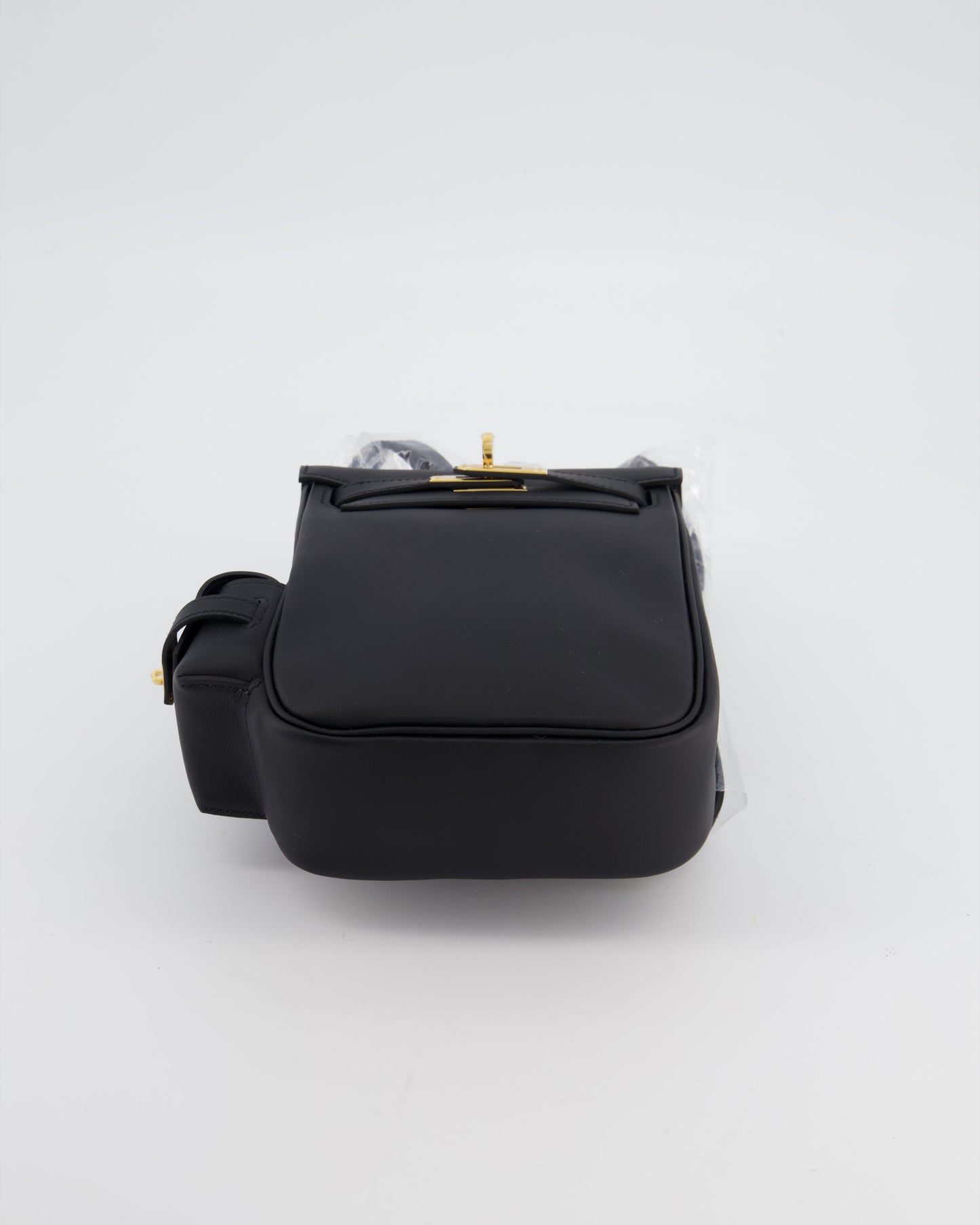*RARE* Herm�s Kelly Jump Backpack Bag in Noir Swift Leather with Gold Hardware