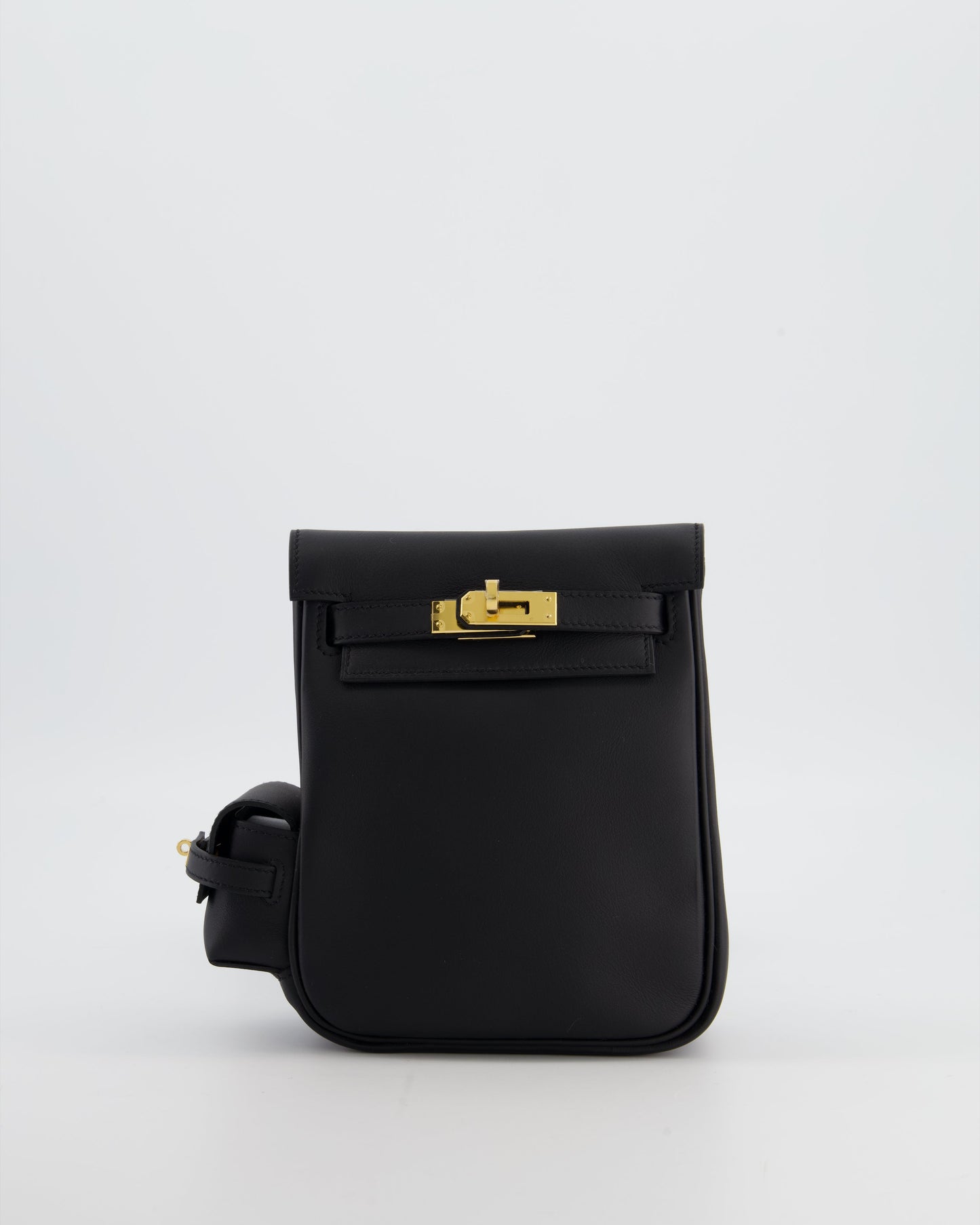 *RARE* Herm�s Kelly Jump Backpack Bag in Noir Swift Leather with Gold Hardware