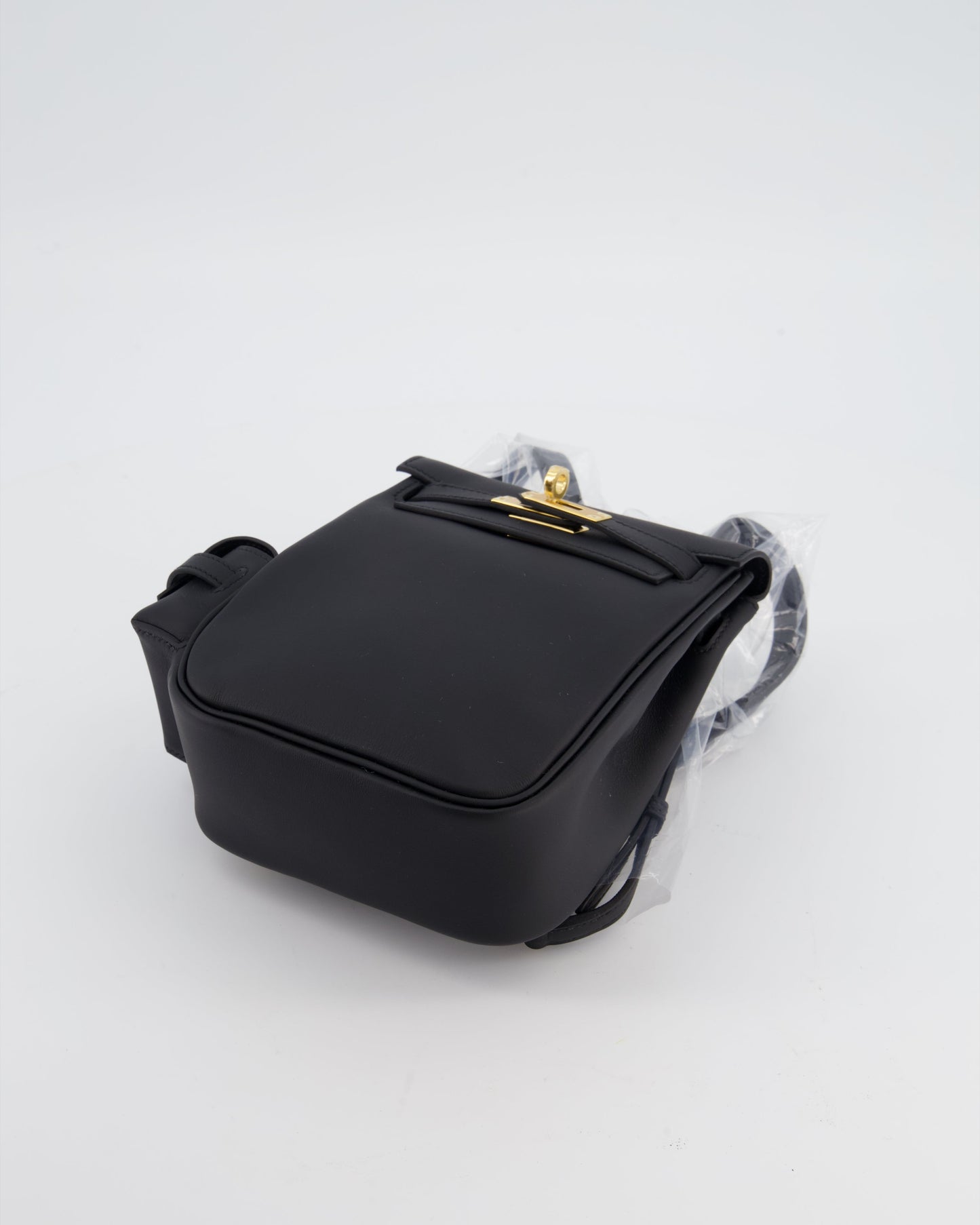 *RARE* Herm�s Kelly Jump Backpack Bag in Noir Swift Leather with Gold Hardware