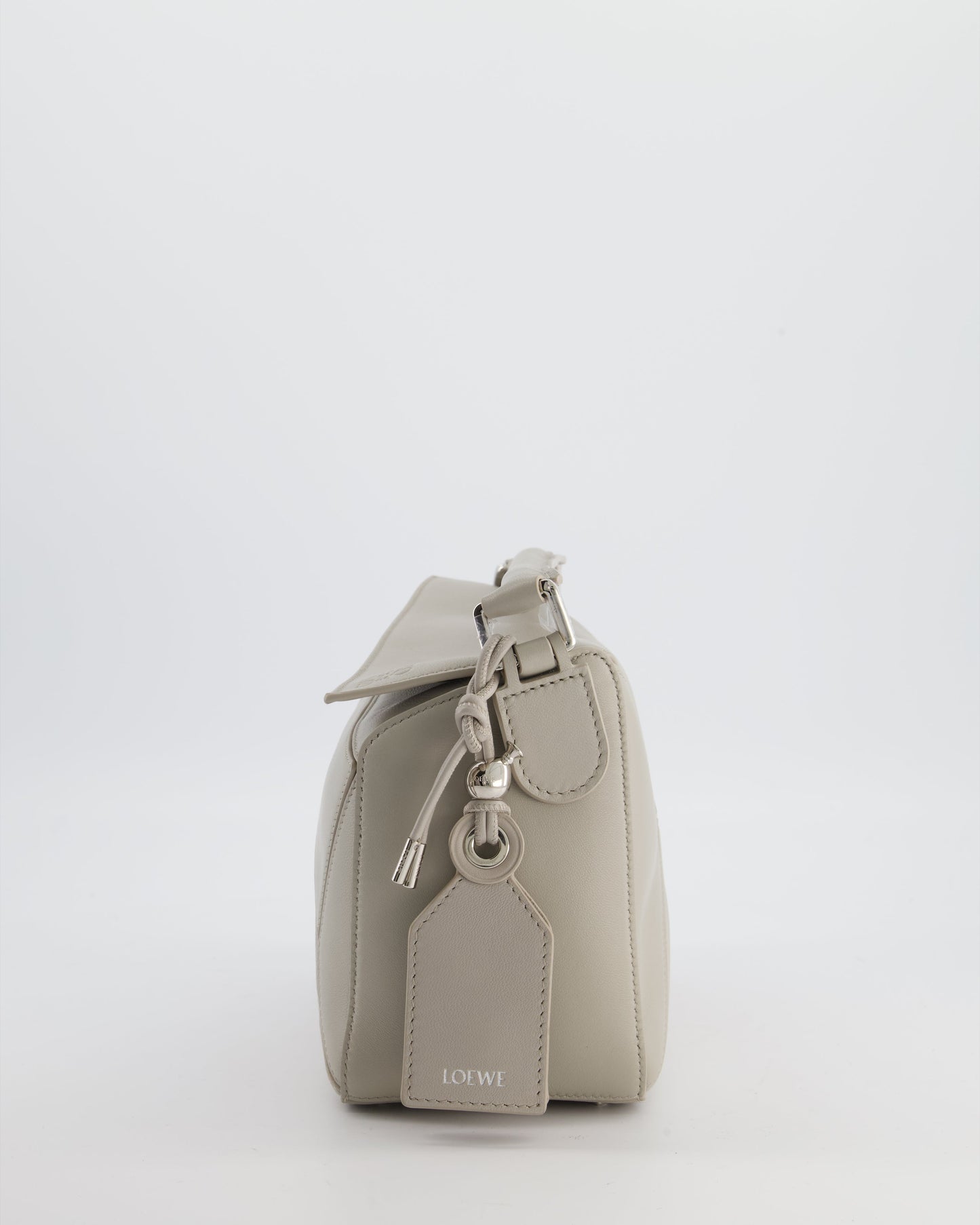 *NEW MODEL* Loewe Grey Small Featherlight Puzzle Bag in Nappa Lambskin Leather with Silver Hardware & Charm RRP £3,250