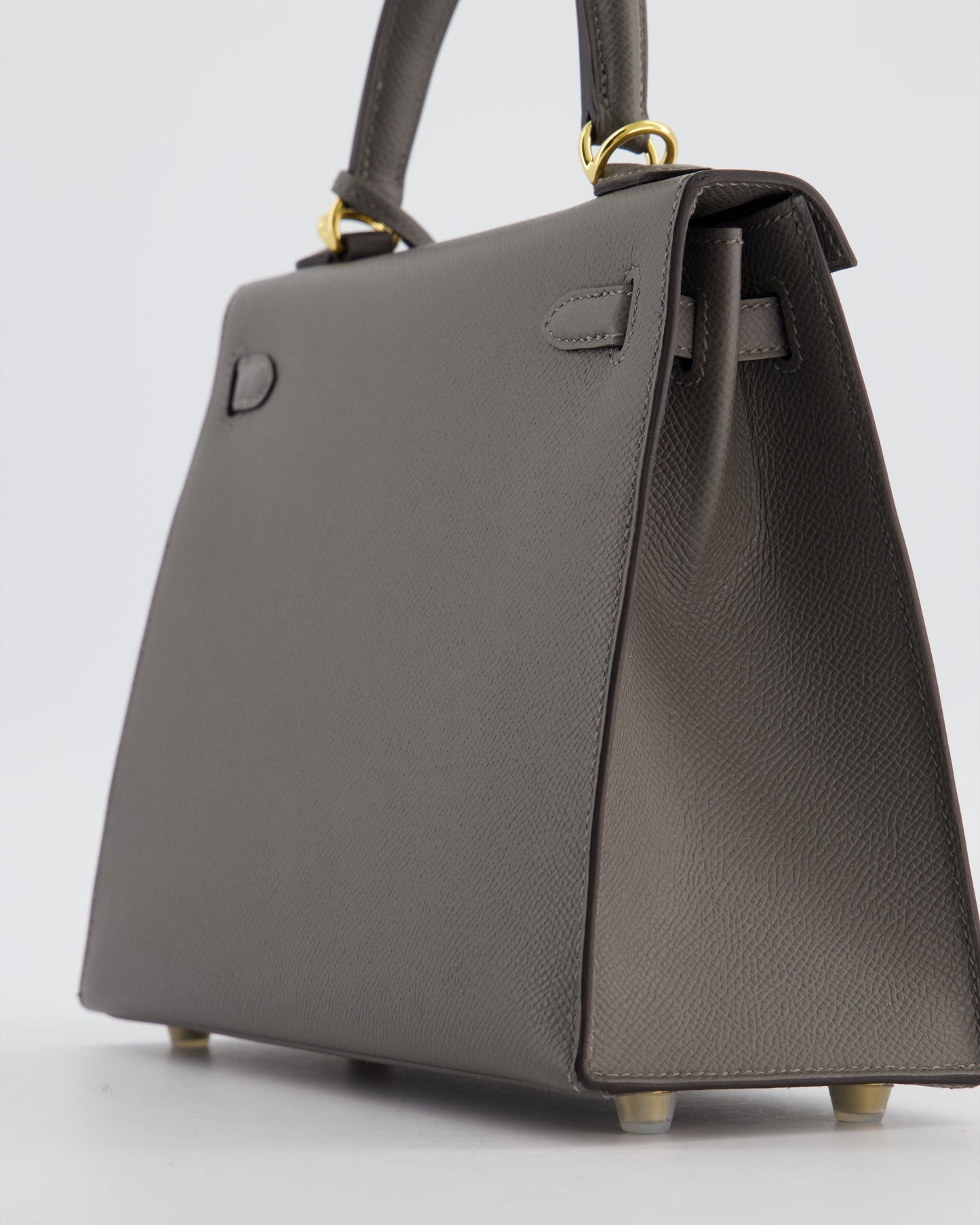 *HOT* Herm�s Kelly 25 Sellier Bag in Gris Meyer Epsom Leather with Gold Hardware