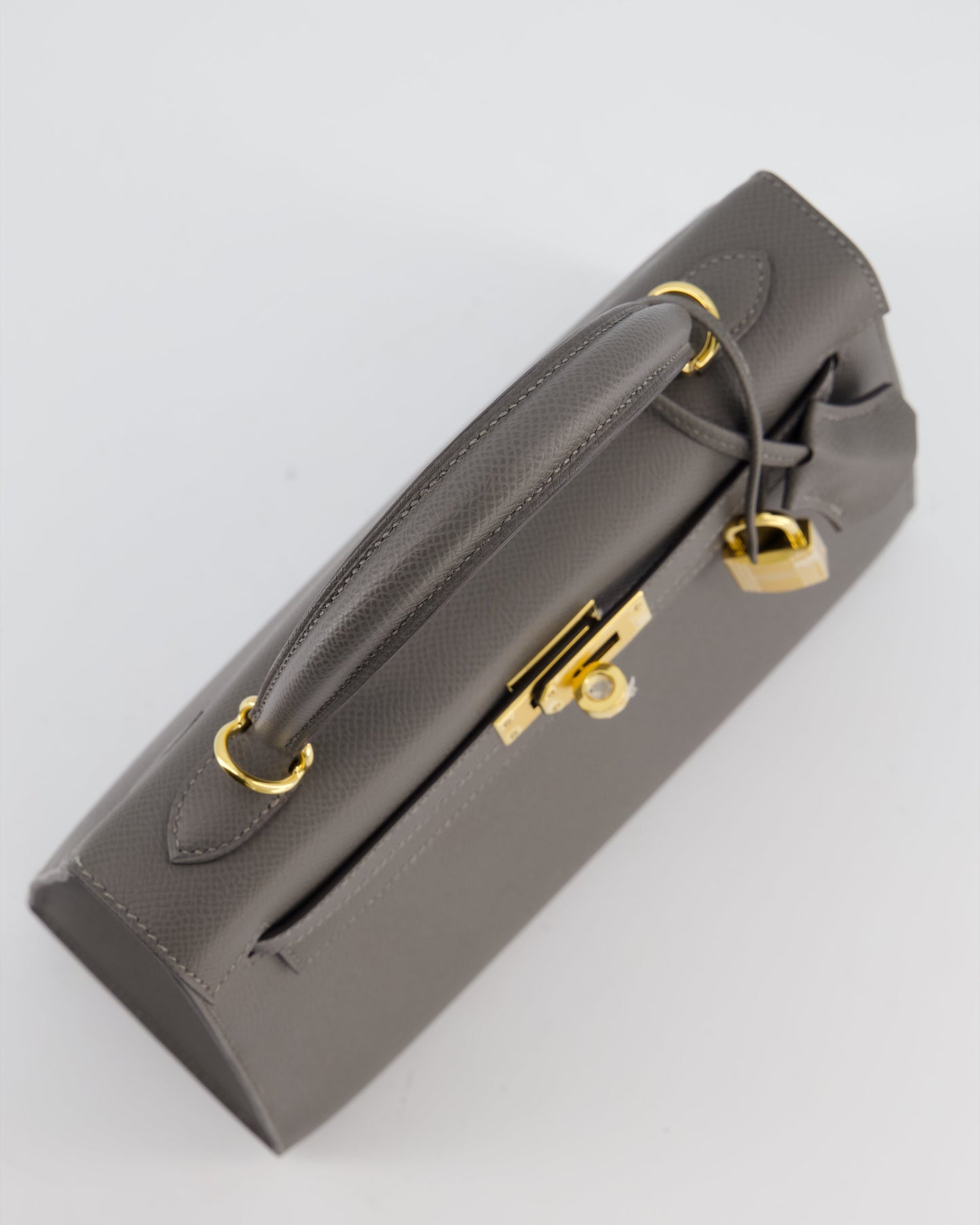 *HOT* Herm�s Kelly 25 Sellier Bag in Gris Meyer Epsom Leather with Gold Hardware