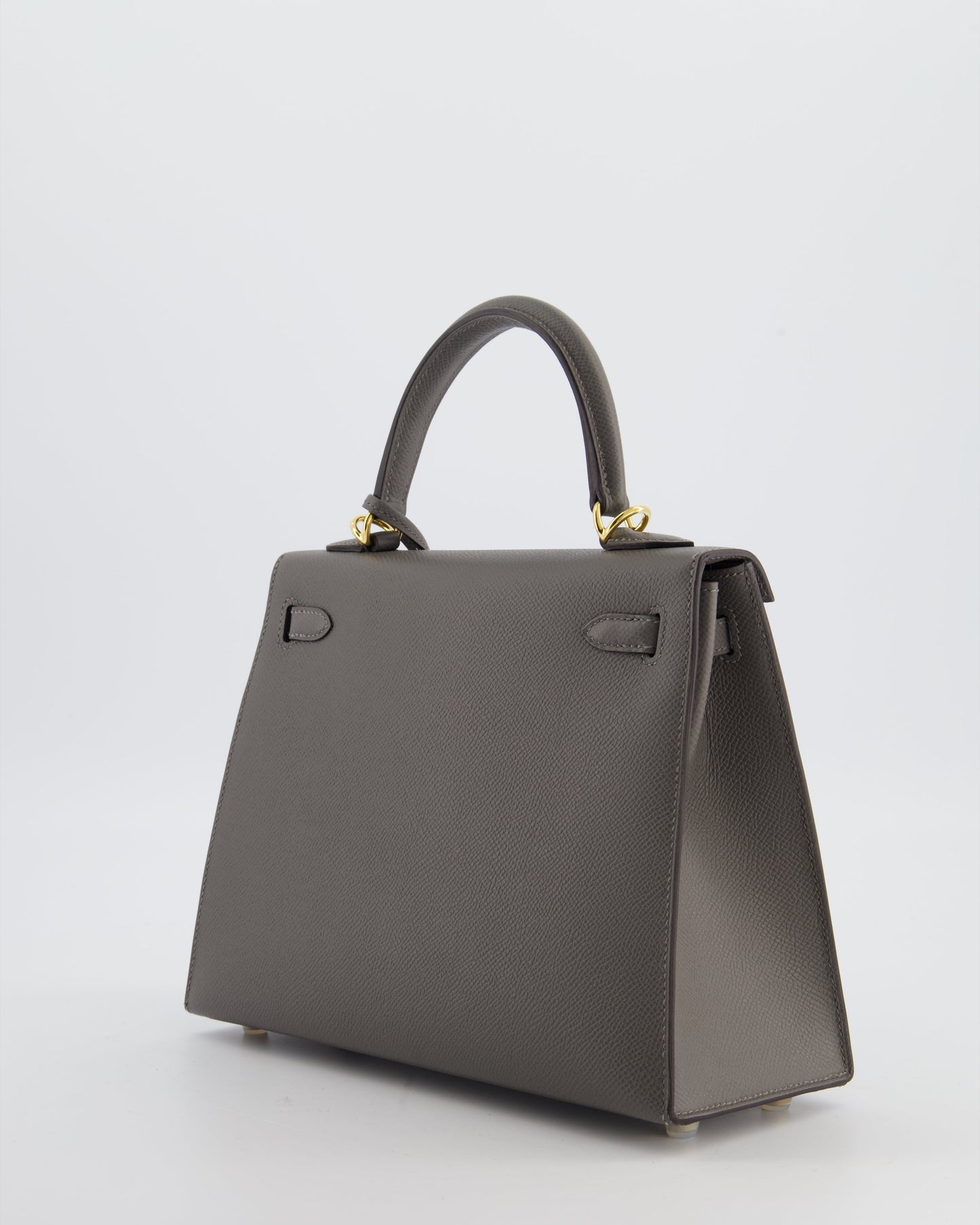 *HOT* Herm�s Kelly 25 Sellier Bag in Gris Meyer Epsom Leather with Gold Hardware