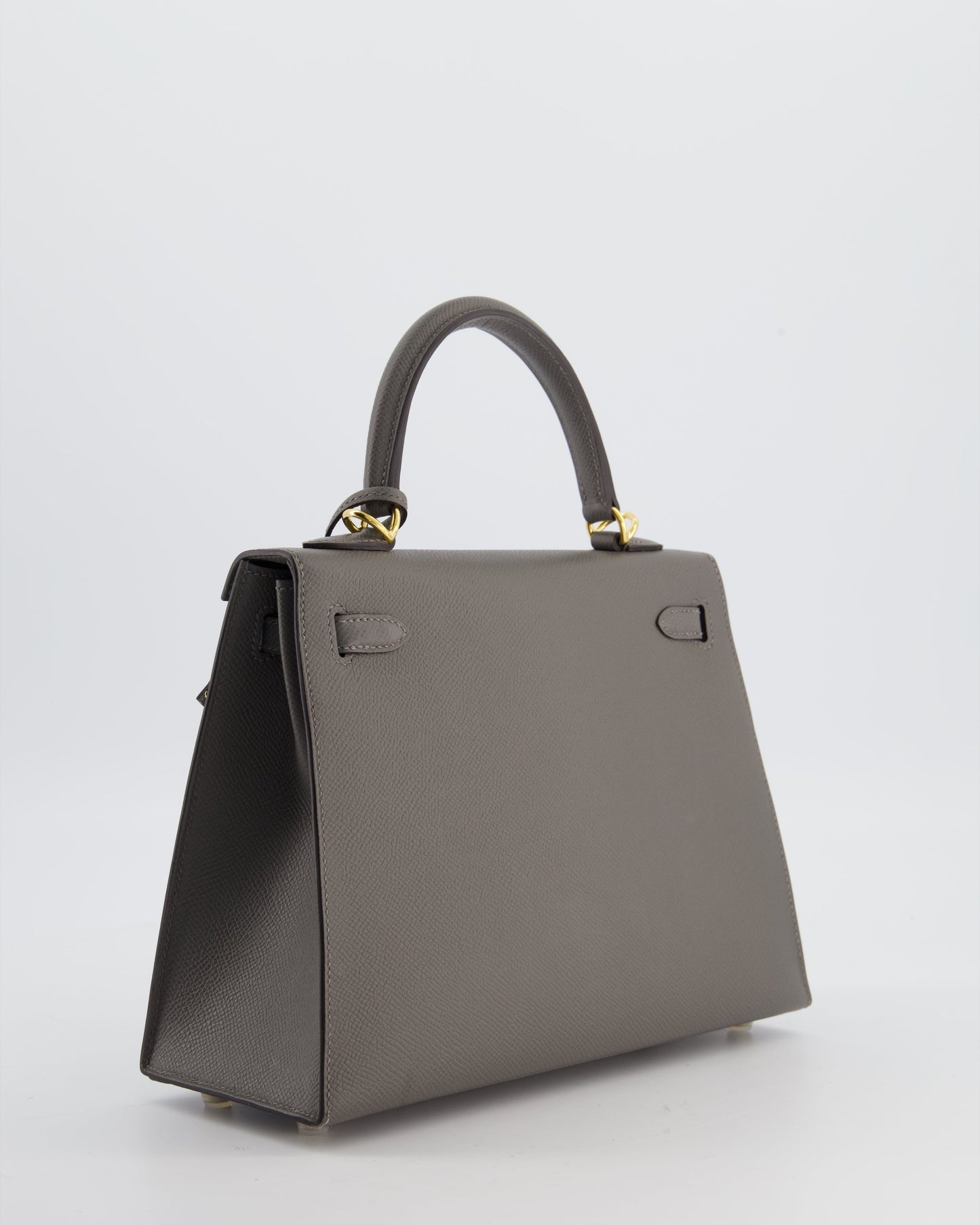 *HOT* Herm�s Kelly 25 Sellier Bag in Gris Meyer Epsom Leather with Gold Hardware