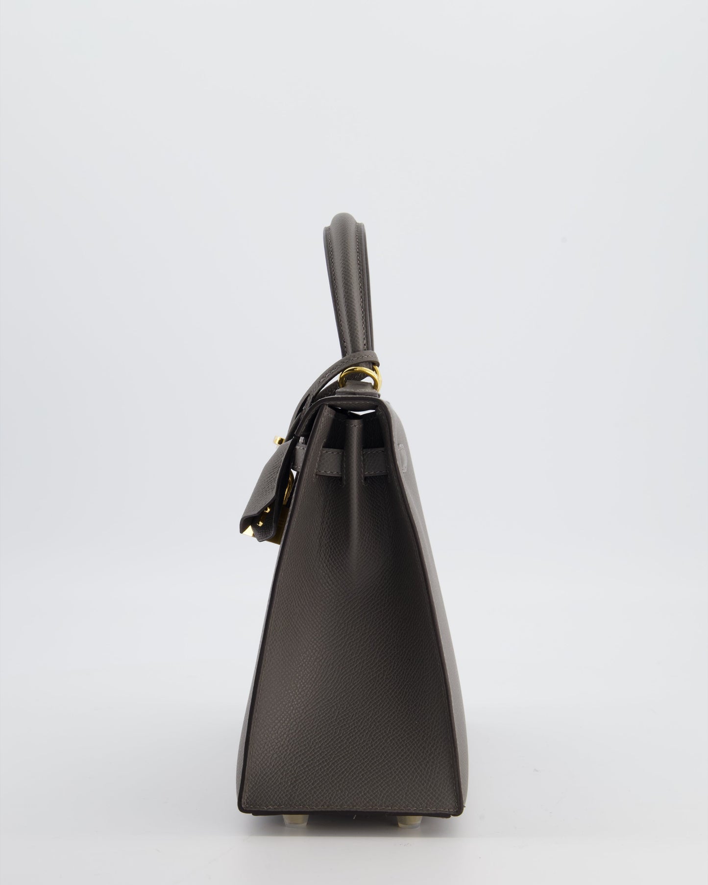 *HOT* Herm�s Kelly 25 Sellier Bag in Gris Meyer Epsom Leather with Gold Hardware