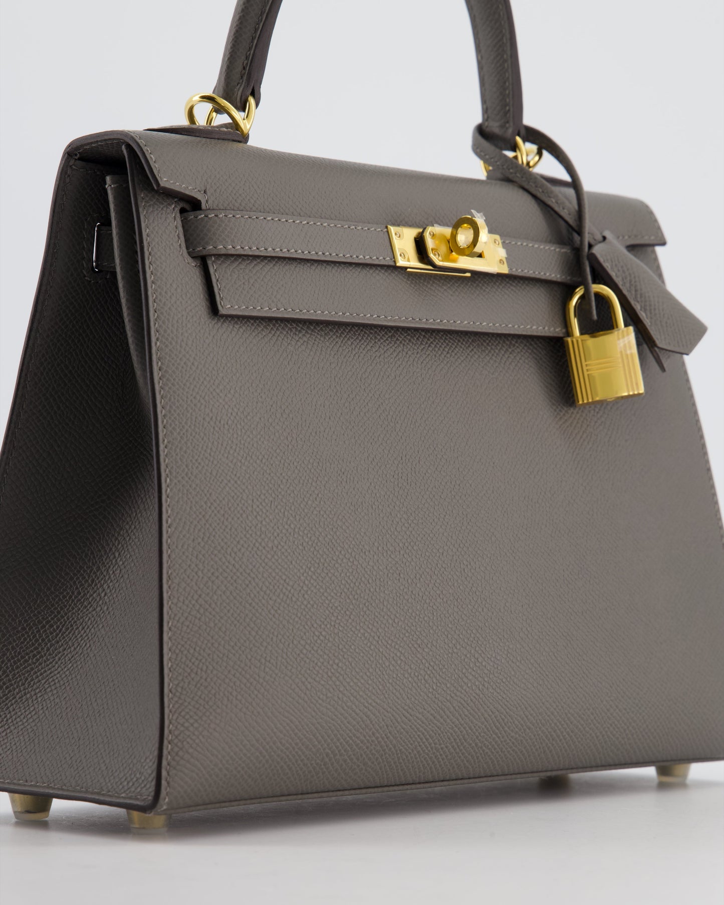 *HOT* Herm�s Kelly 25 Sellier Bag in Gris Meyer Epsom Leather with Gold Hardware