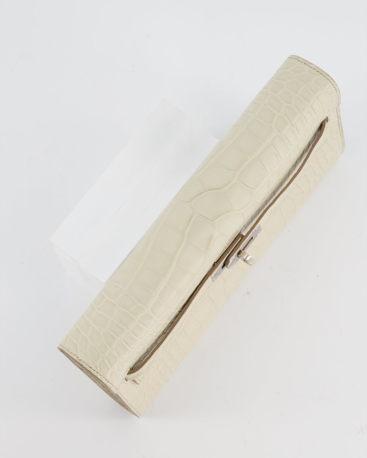 Herm�s Kelly To Go Bag in Beton Alligator Mississippiensis Leather with Palladium Hardware