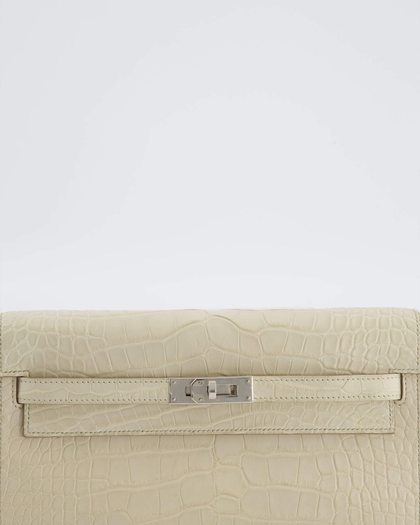 Herm�s Kelly To Go Bag in Beton Alligator Mississippiensis Leather with Palladium Hardware