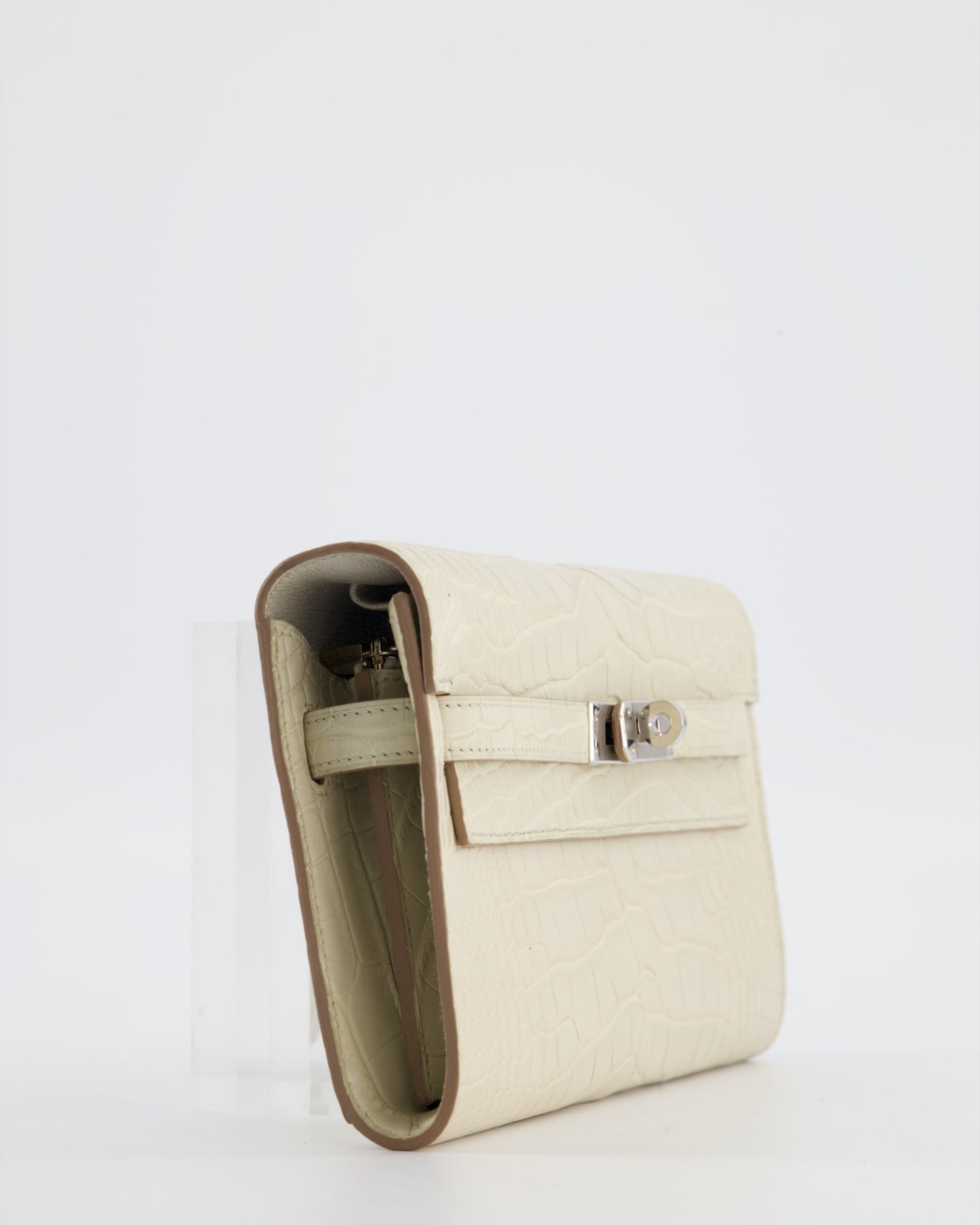 Herm�s Kelly To Go Bag in Beton Alligator Mississippiensis Leather with Palladium Hardware