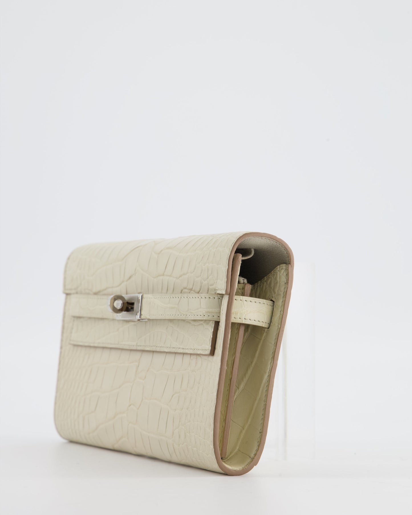 Herm�s Kelly To Go Bag in Beton Alligator Mississippiensis Leather with Palladium Hardware