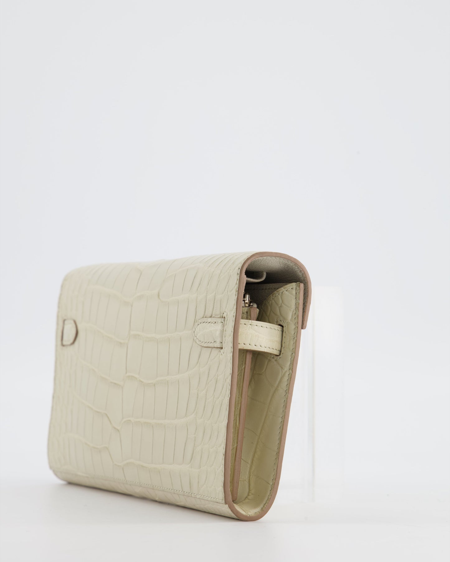 Herm�s Kelly To Go Bag in Beton Alligator Mississippiensis Leather with Palladium Hardware