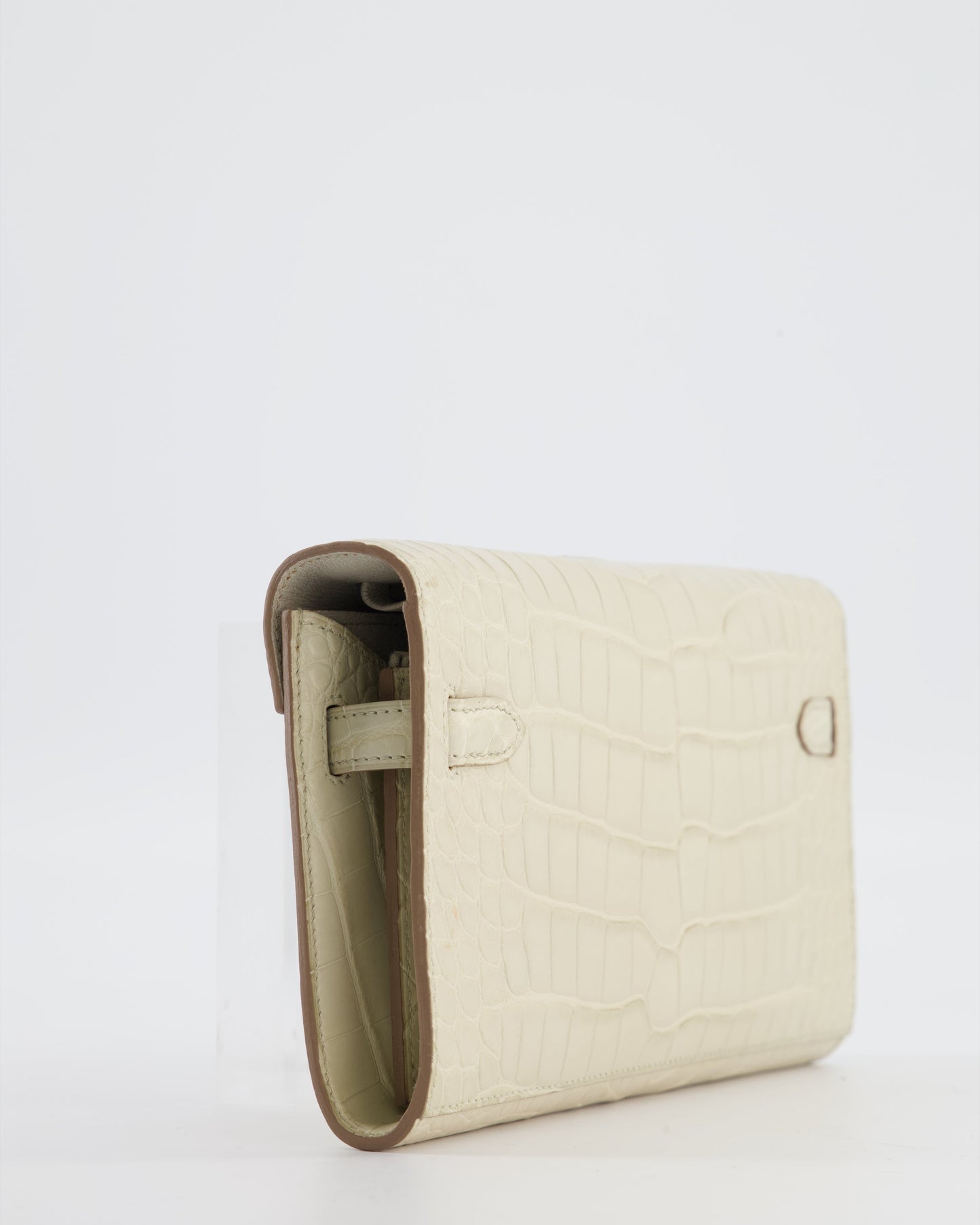 Herm�s Kelly To Go Bag in Beton Alligator Mississippiensis Leather with Palladium Hardware