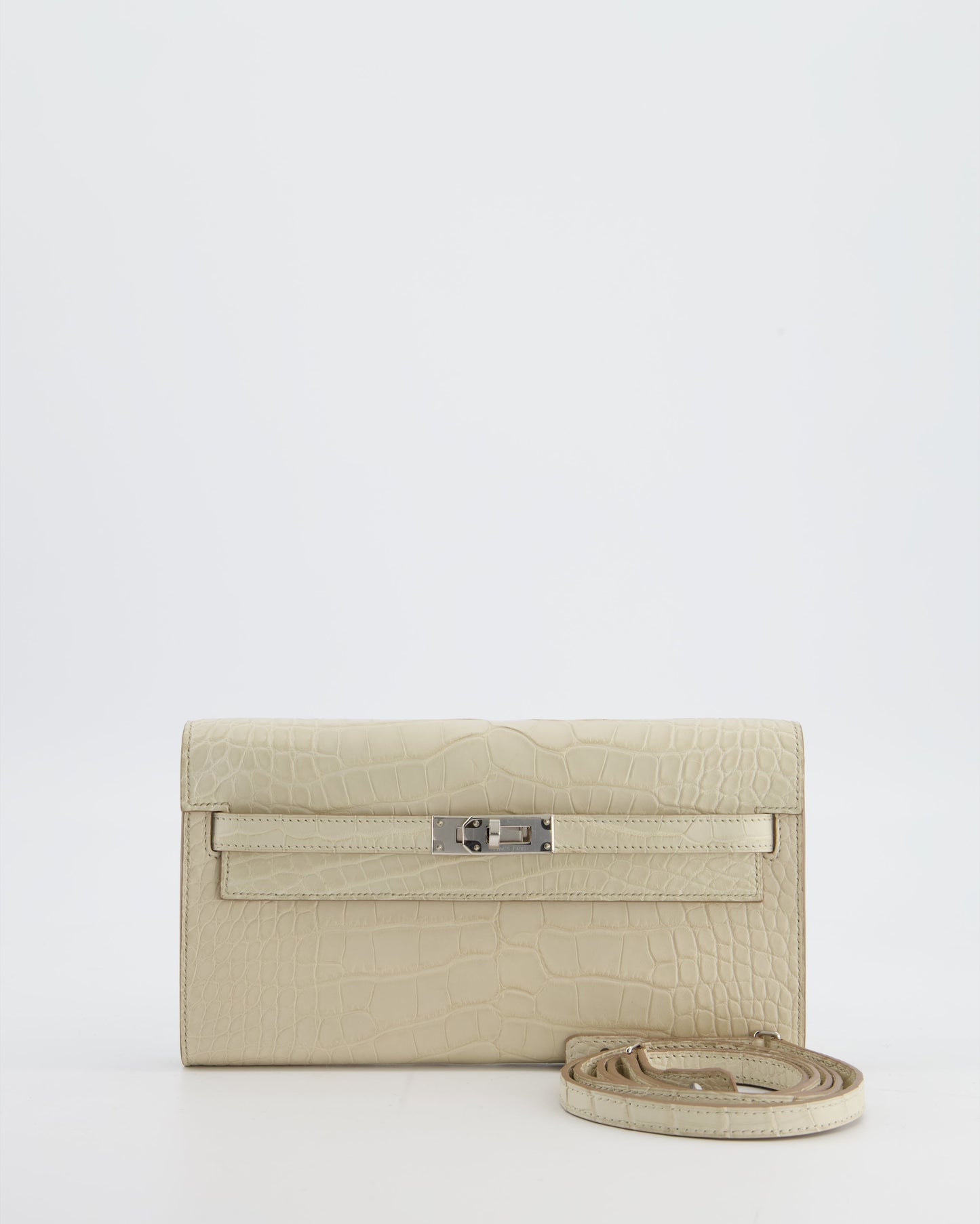 Herm�s Kelly To Go Bag in Beton Alligator Mississippiensis Leather with Palladium Hardware