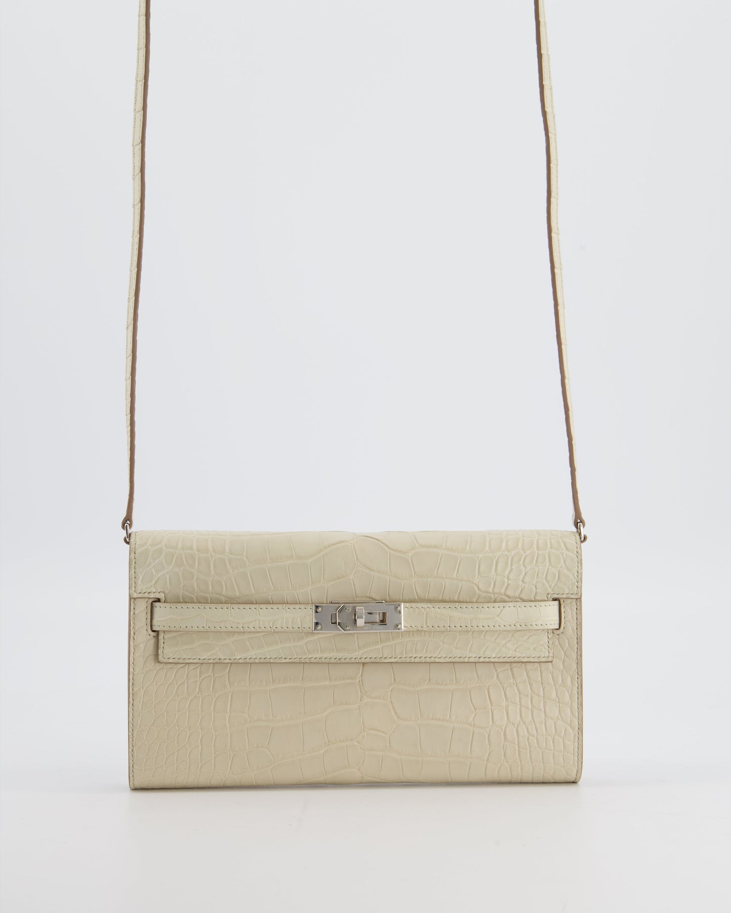 Herm�s Kelly To Go Bag in Beton Alligator Mississippiensis Leather with Palladium Hardware