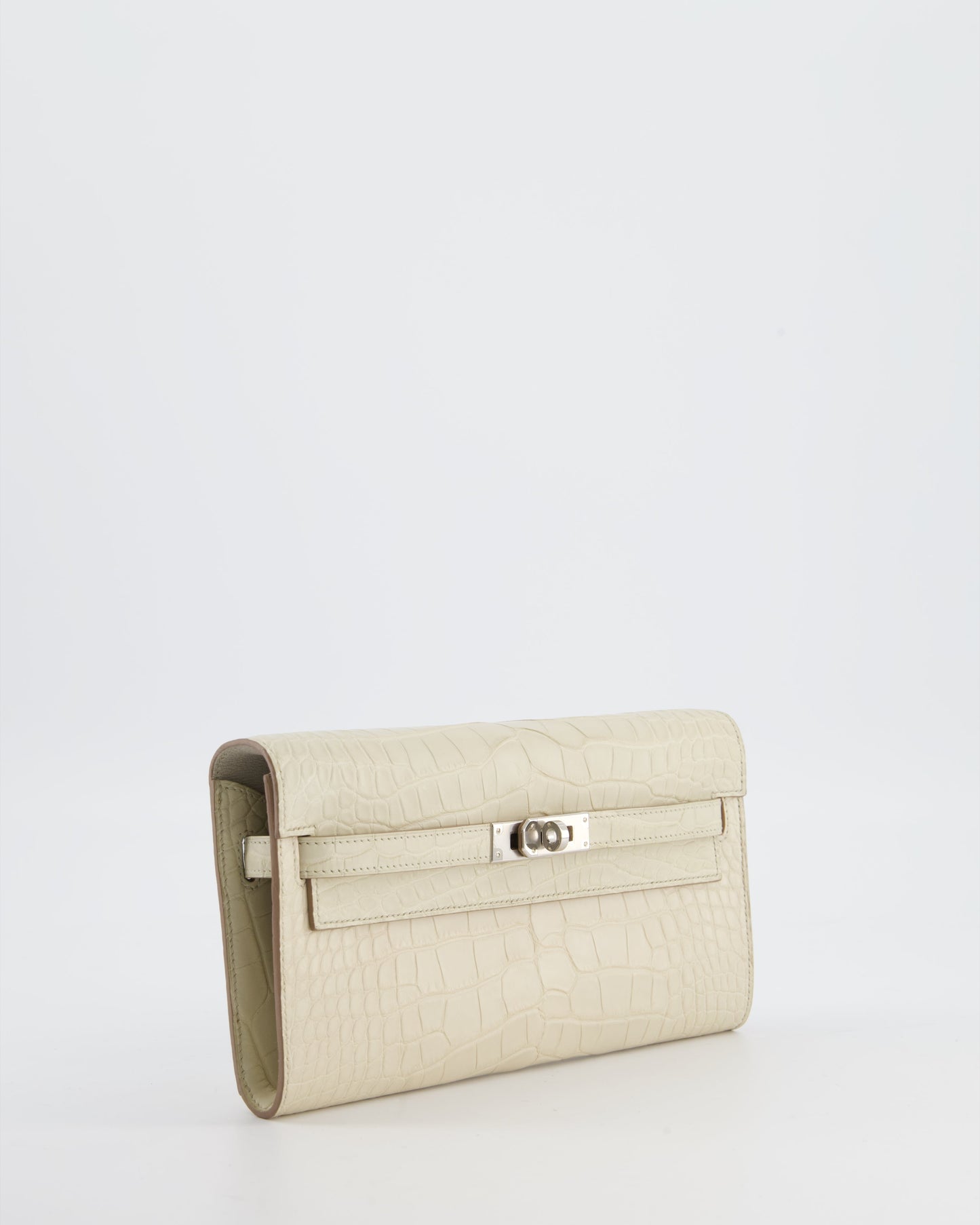 Herm�s Kelly To Go Bag in Beton Alligator Mississippiensis Leather with Palladium Hardware
