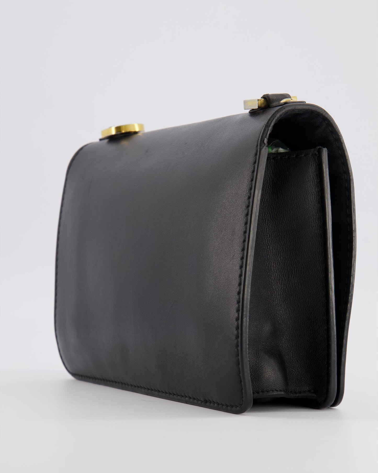 Christian Dior Black Leather J'Adior Flap Bag with Multi-Colour Embroidered Canvas Strap and Gold Hardware