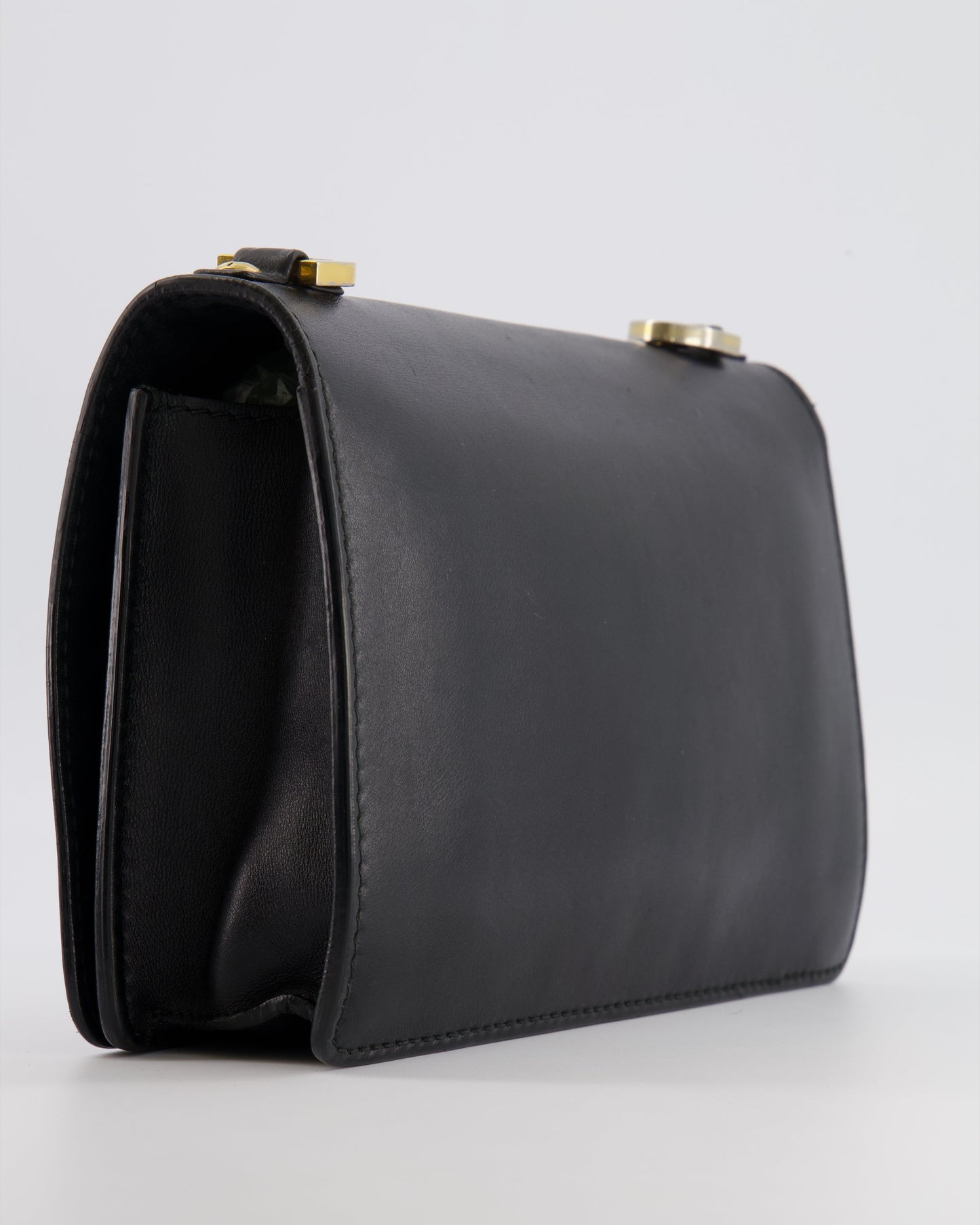 Christian Dior Black Leather J'Adior Flap Bag with Multi-Colour Embroidered Canvas Strap and Gold Hardware