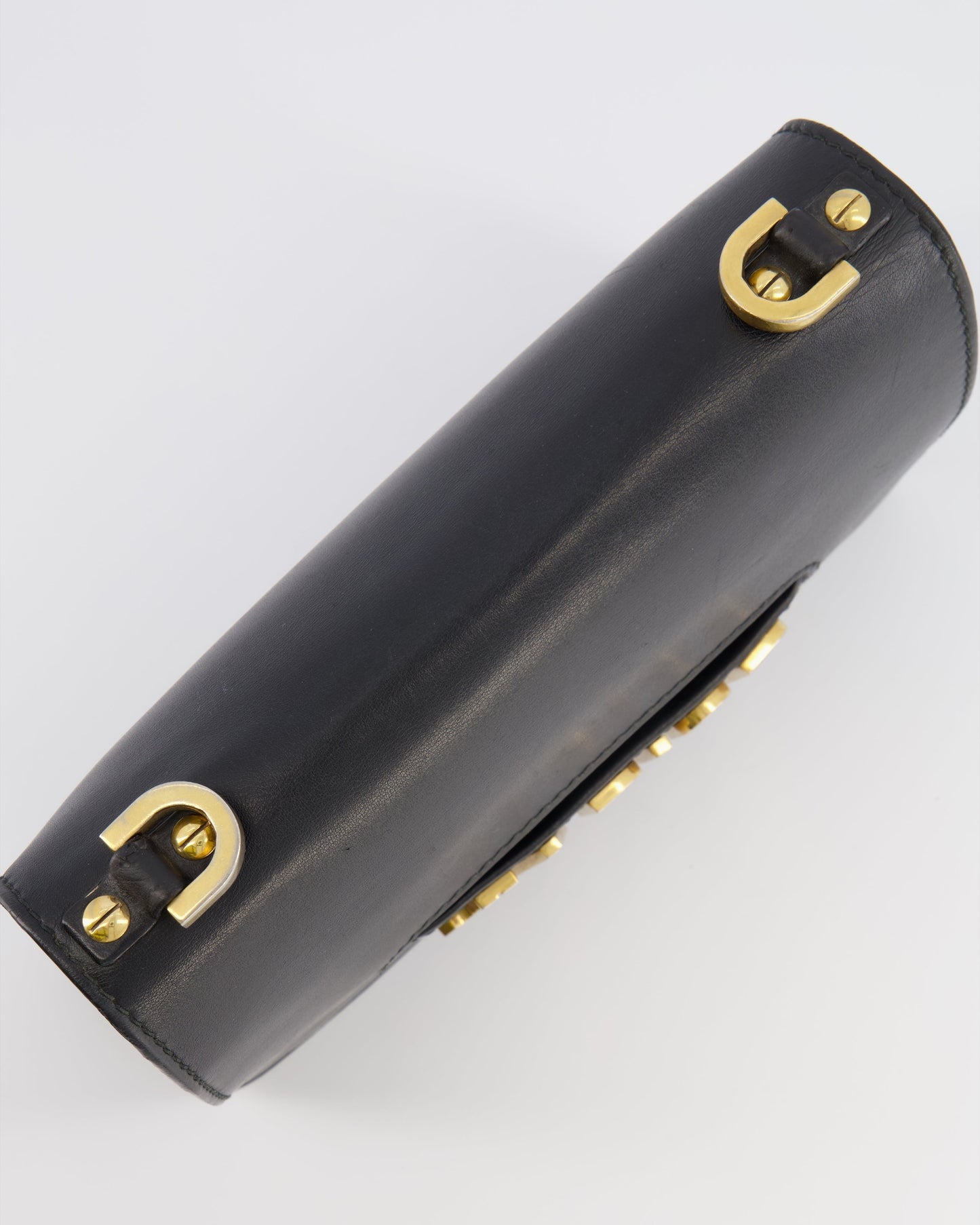 Christian Dior Black Leather J'Adior Flap Bag with Multi-Colour Embroidered Canvas Strap and Gold Hardware