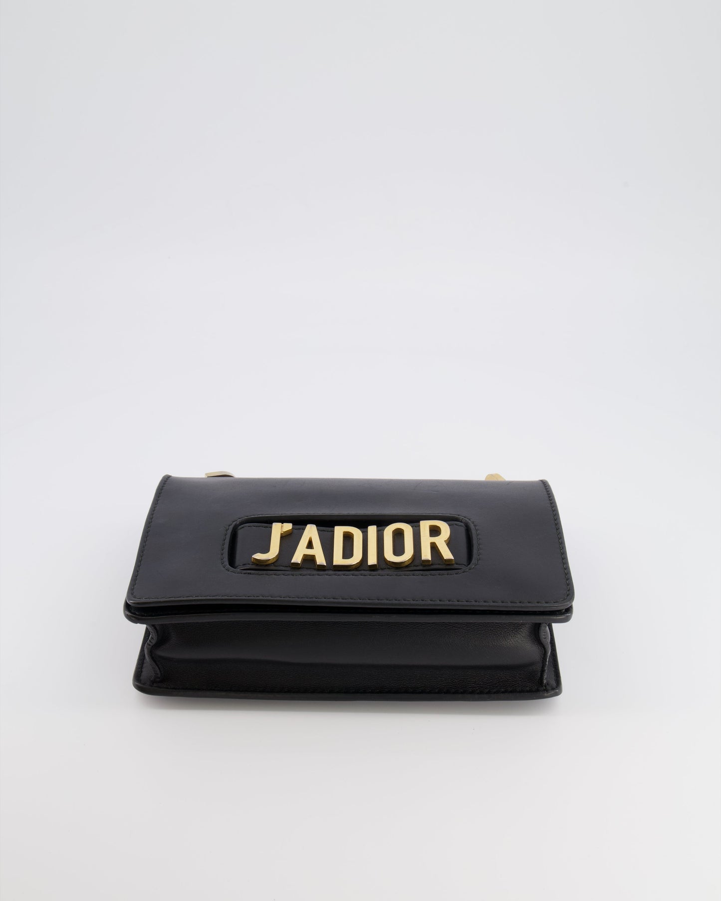 Christian Dior Black Leather J'Adior Flap Bag with Multi-Colour Embroidered Canvas Strap and Gold Hardware