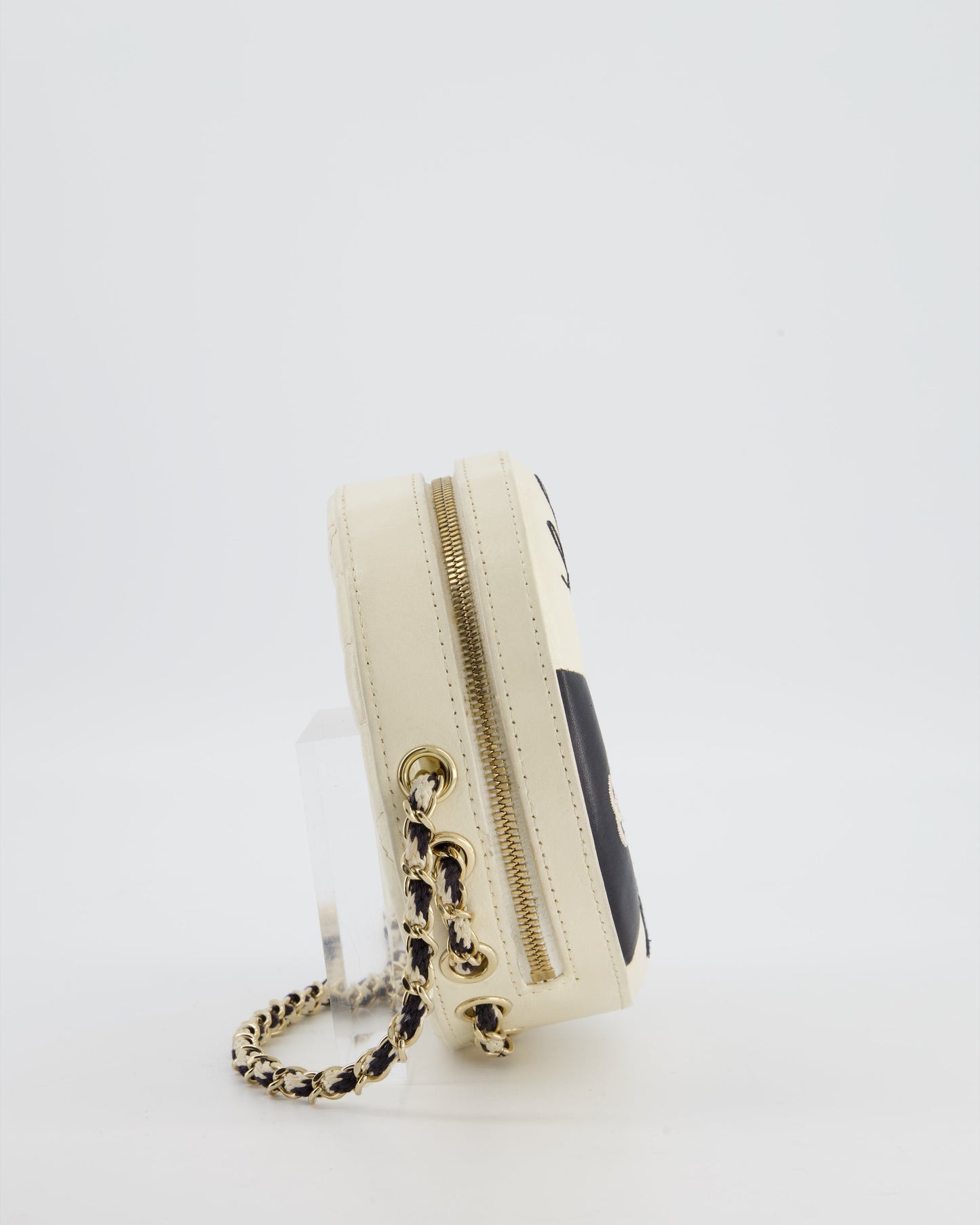 *RARE & FIRE PRICE* Chanel La Pausa Coco Lifesaver Bag in Black and White with Champagne Gold Hardware