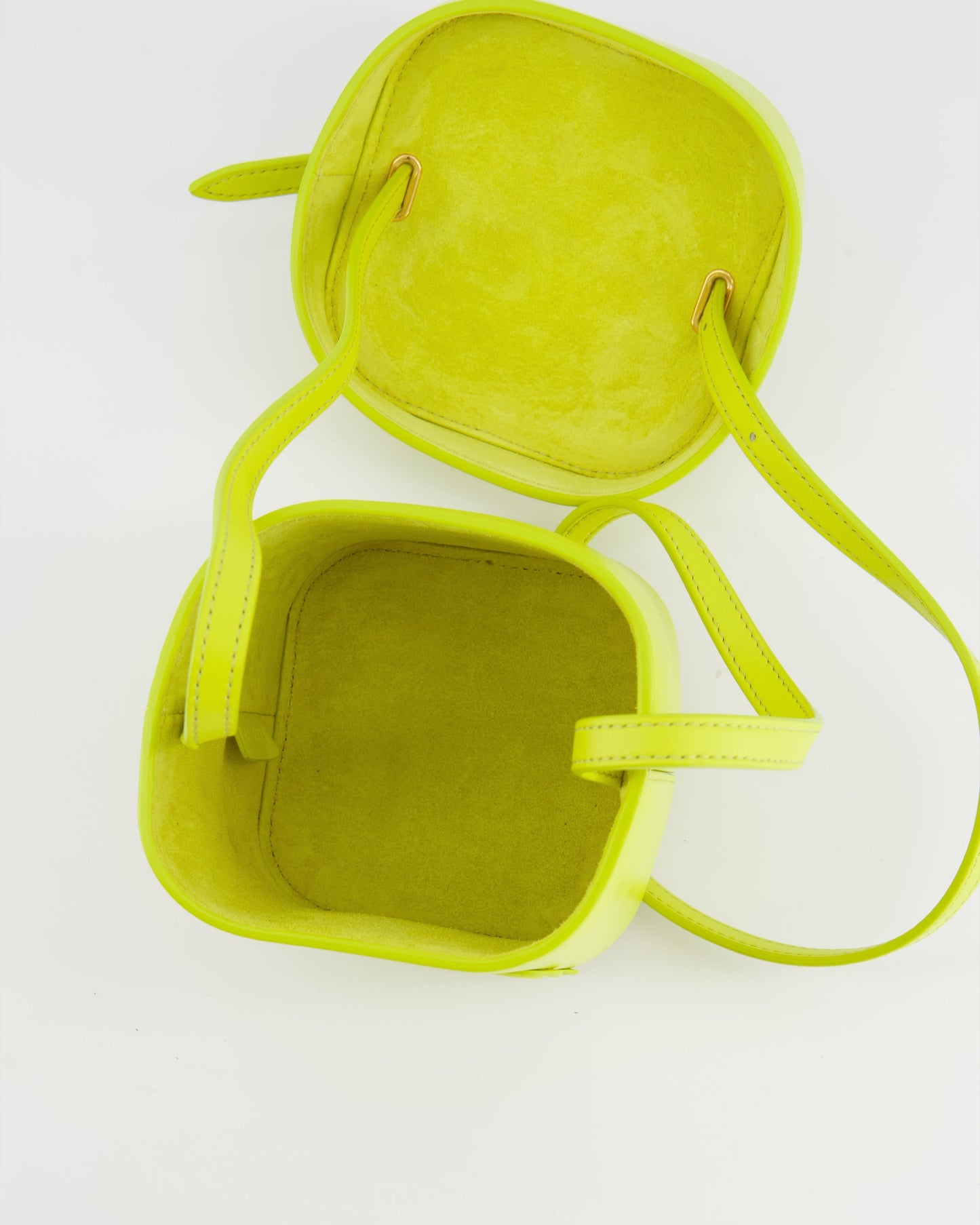 Céline Lime Yellow Leather Small Box Cuir Triomphe Bag