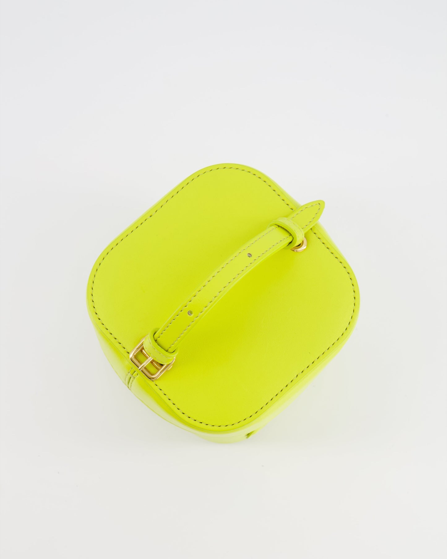 Céline Lime Yellow Leather Small Box Cuir Triomphe Bag